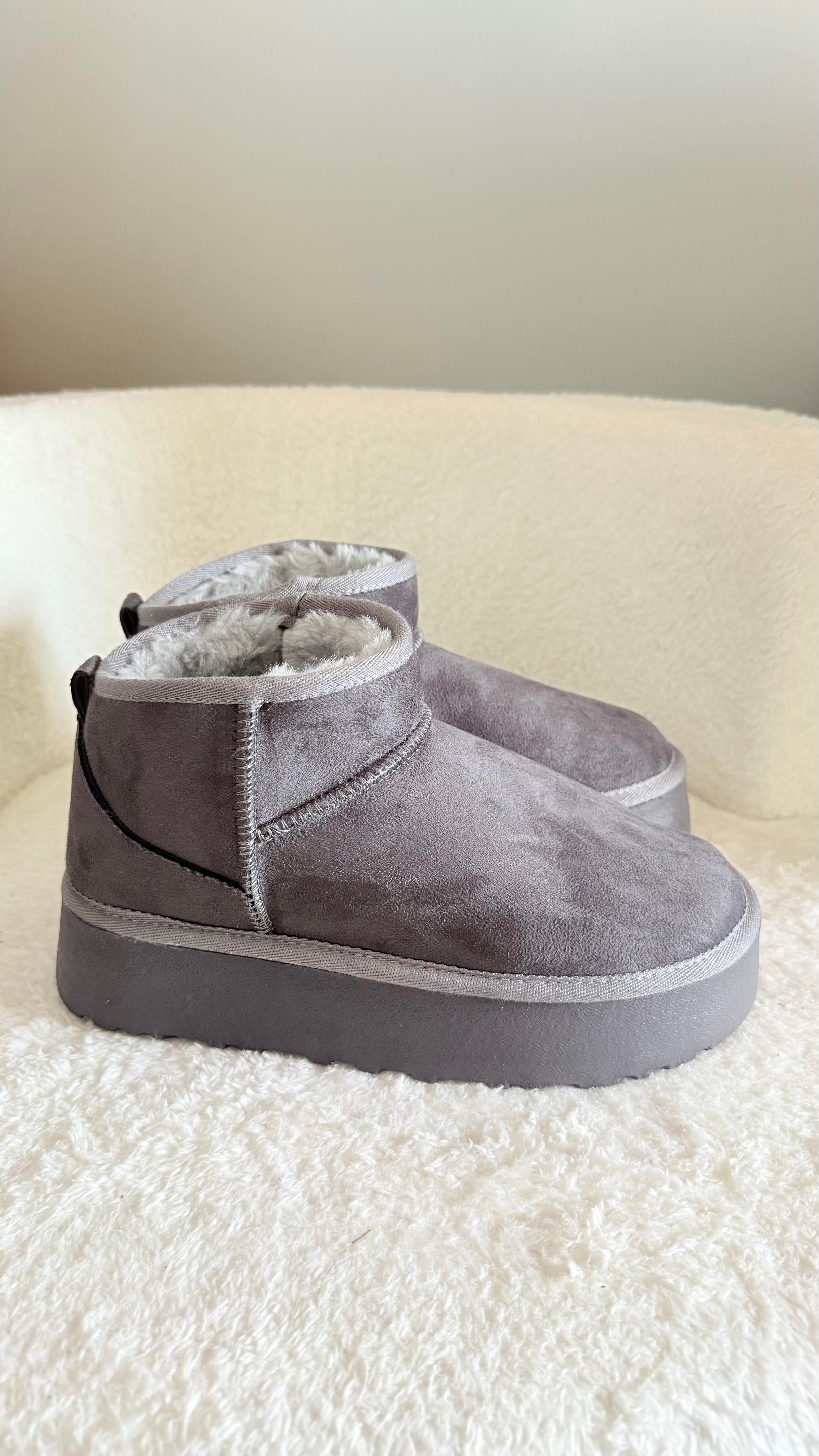 Ugg Bot Uzun Kürklü Gri