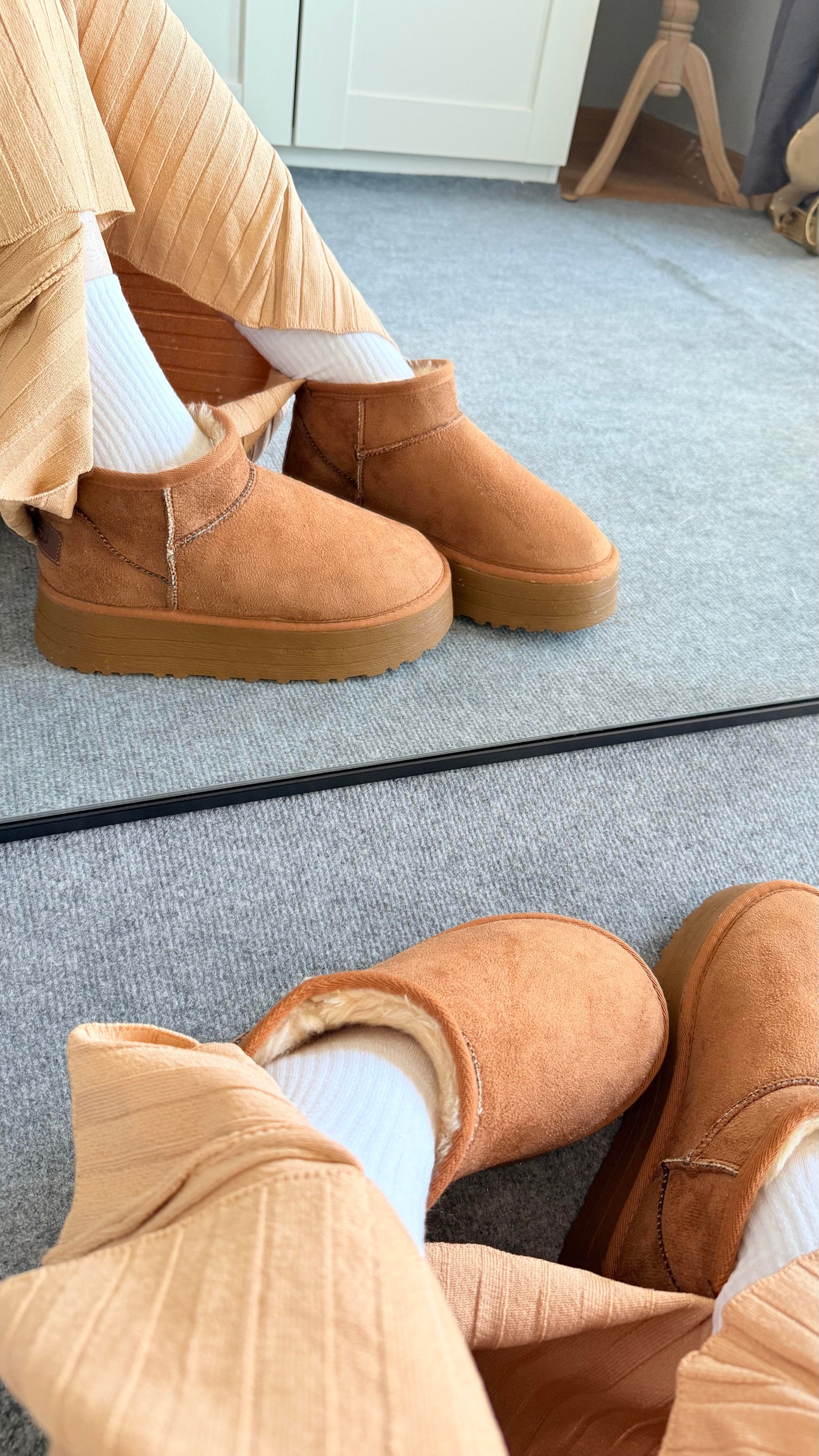 Ugg Bot Uzun Kürklü Taba