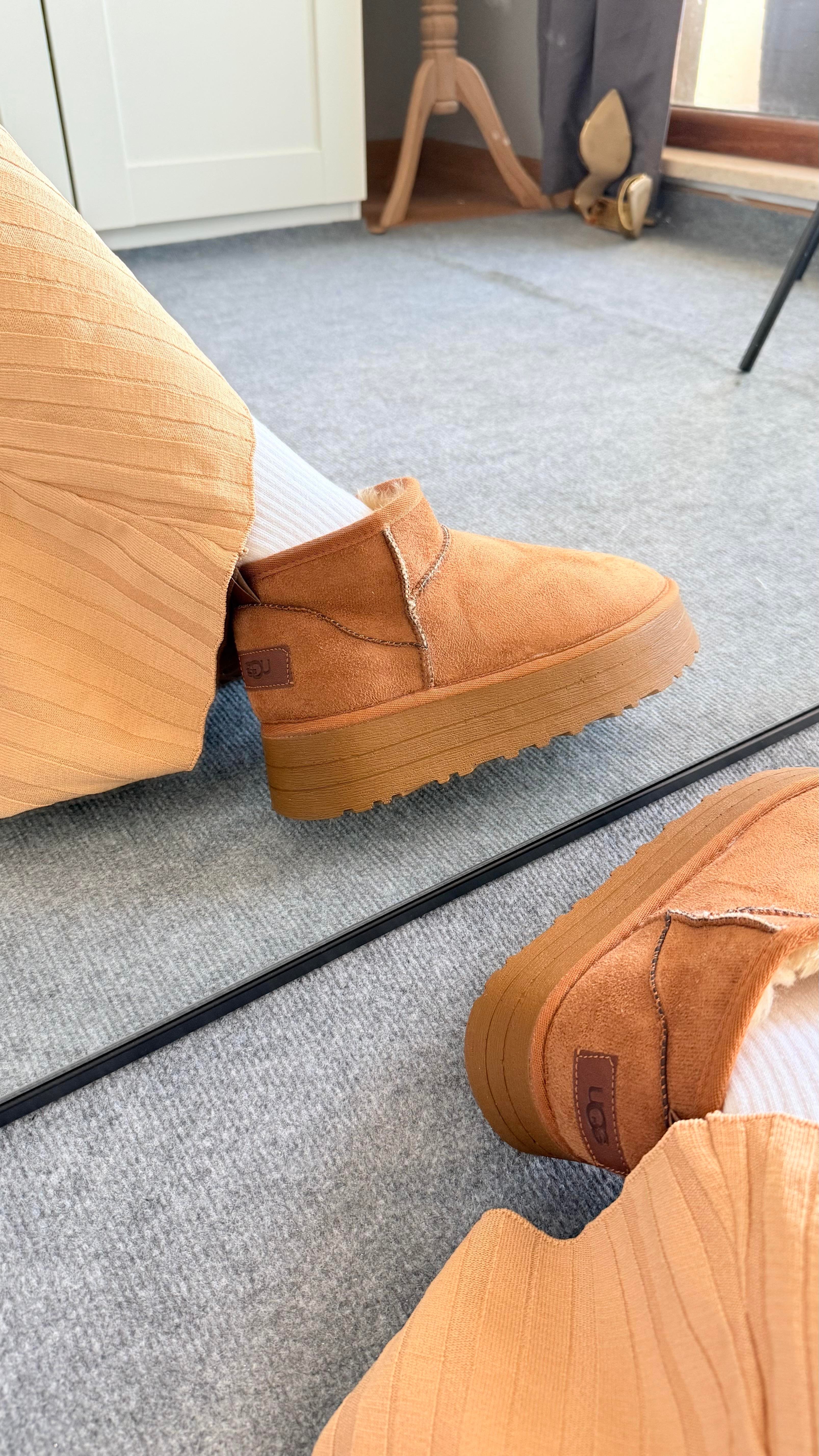 Ugg Bot Uzun Kürklü Taba