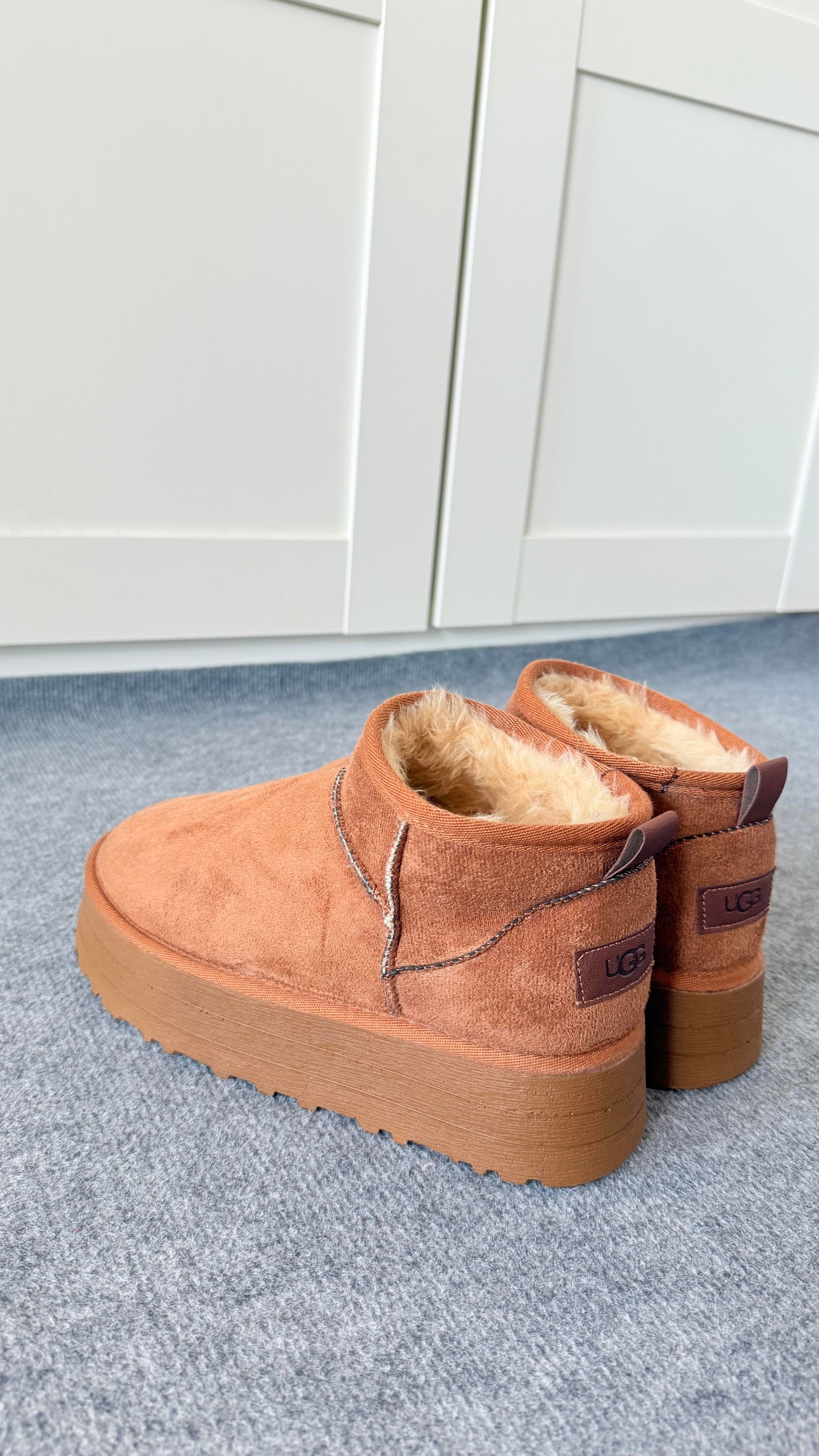 Ugg Bot Uzun Kürklü Taba