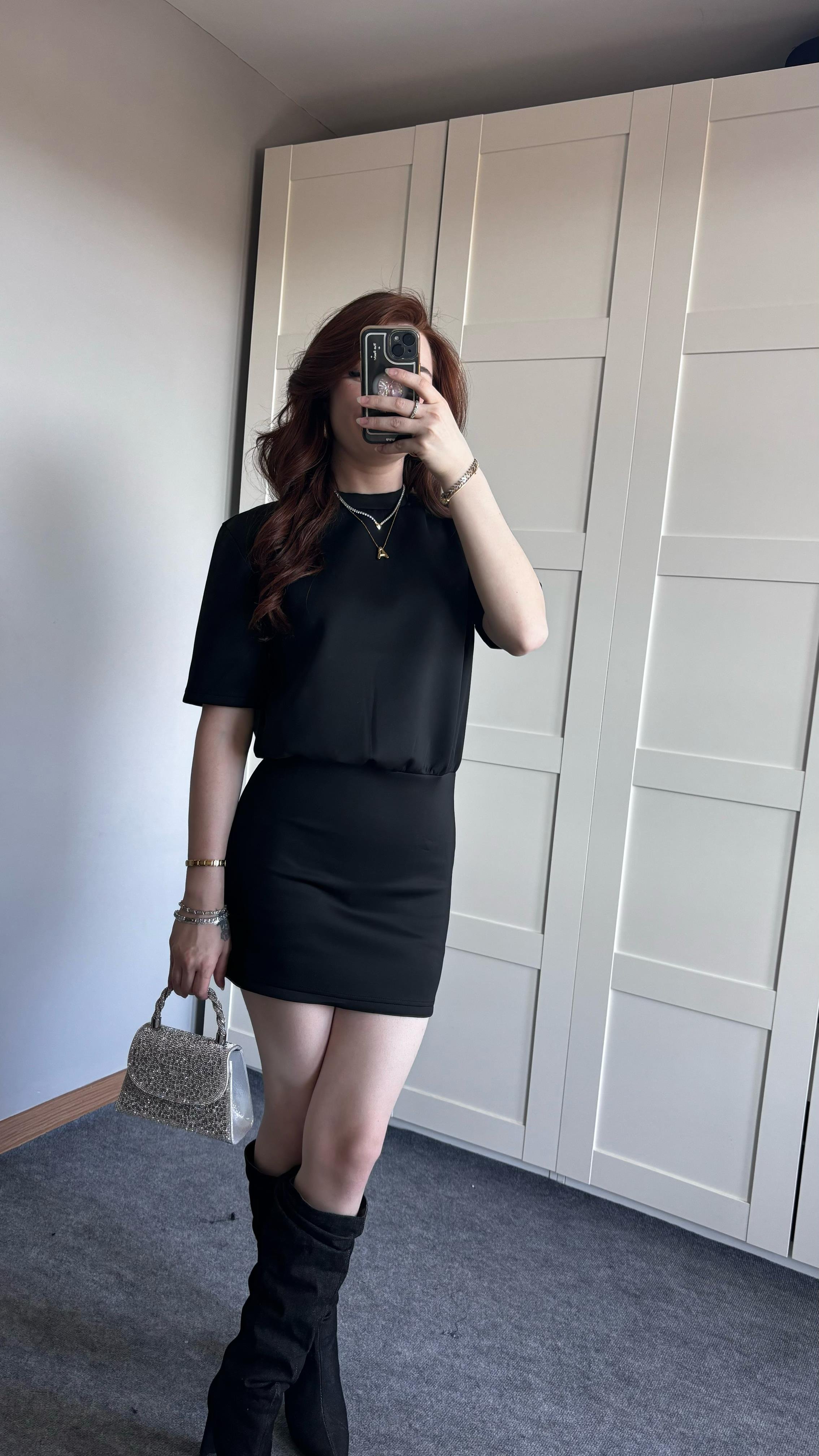 Vatkaı Mini Siyah Elbise