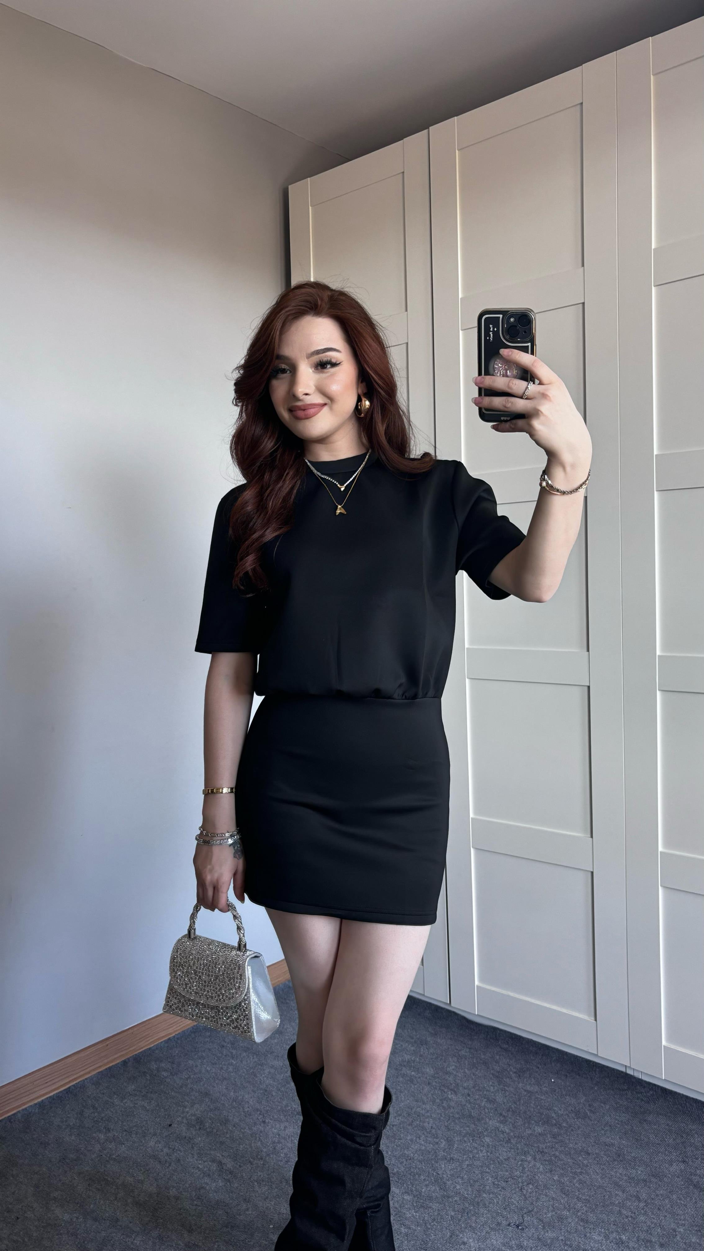 Vatkaı Mini Siyah Elbise