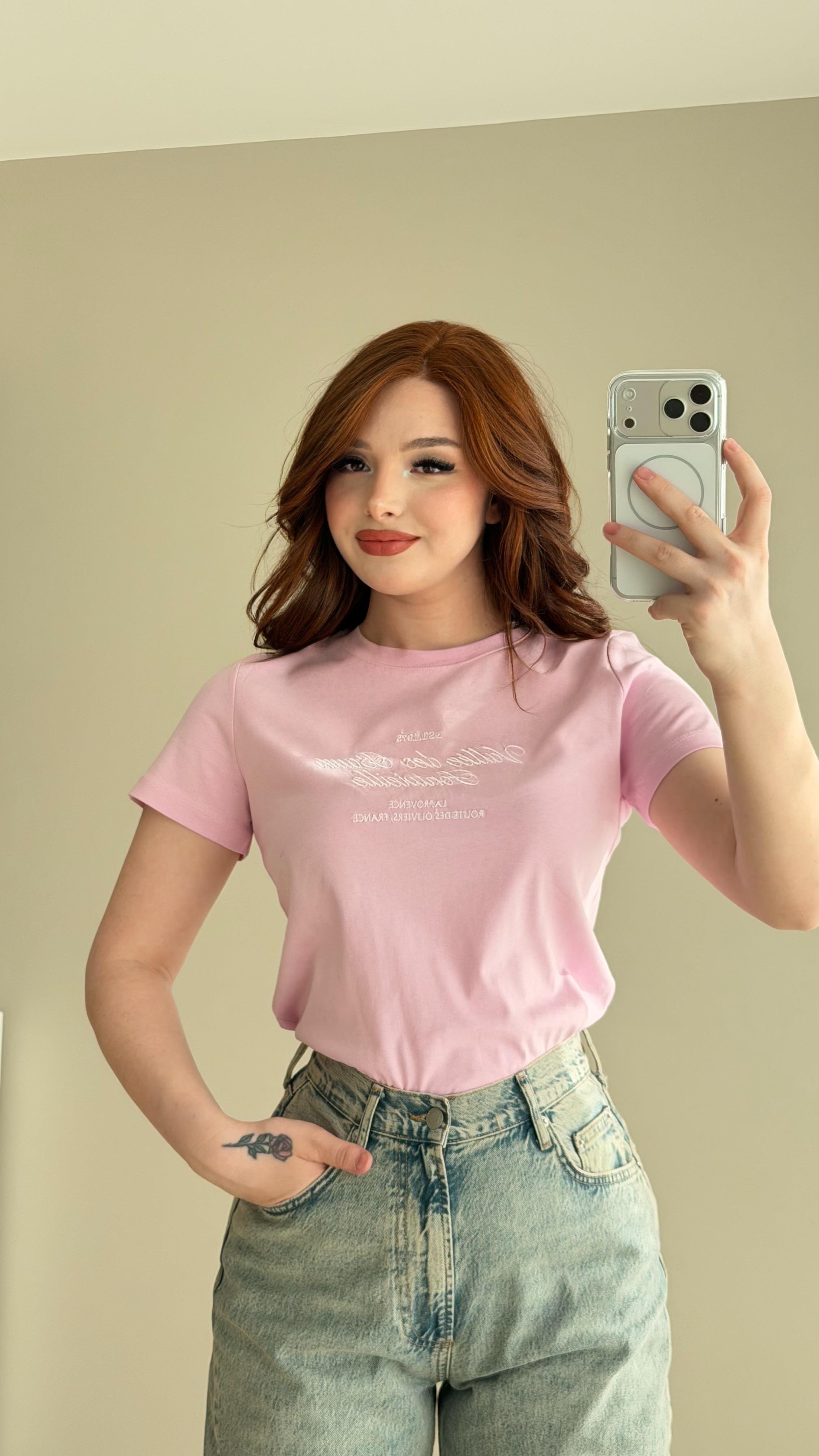 Vilema Pamuklu Tişört Pembe