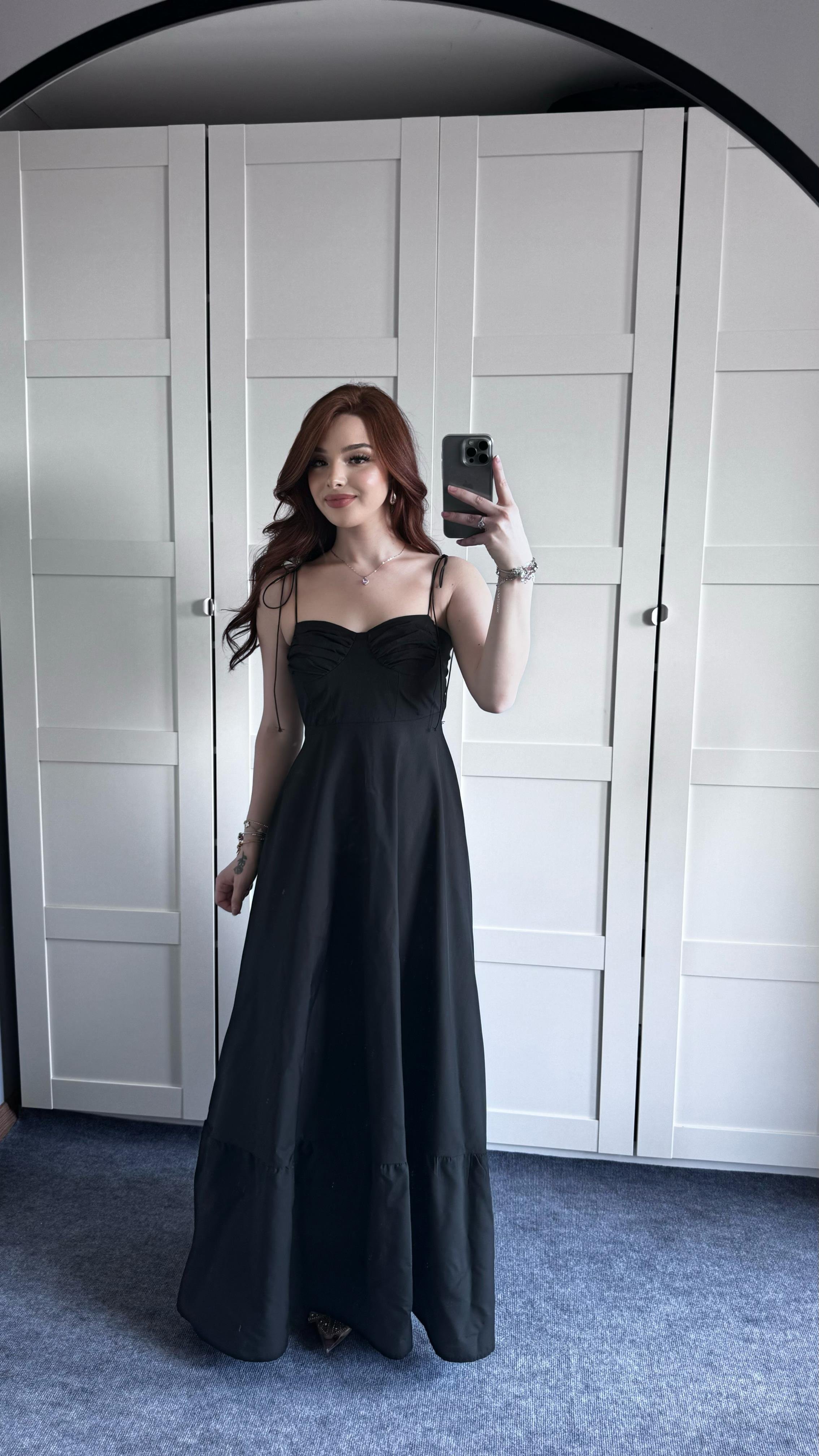 Violetta Siyah Elbise 