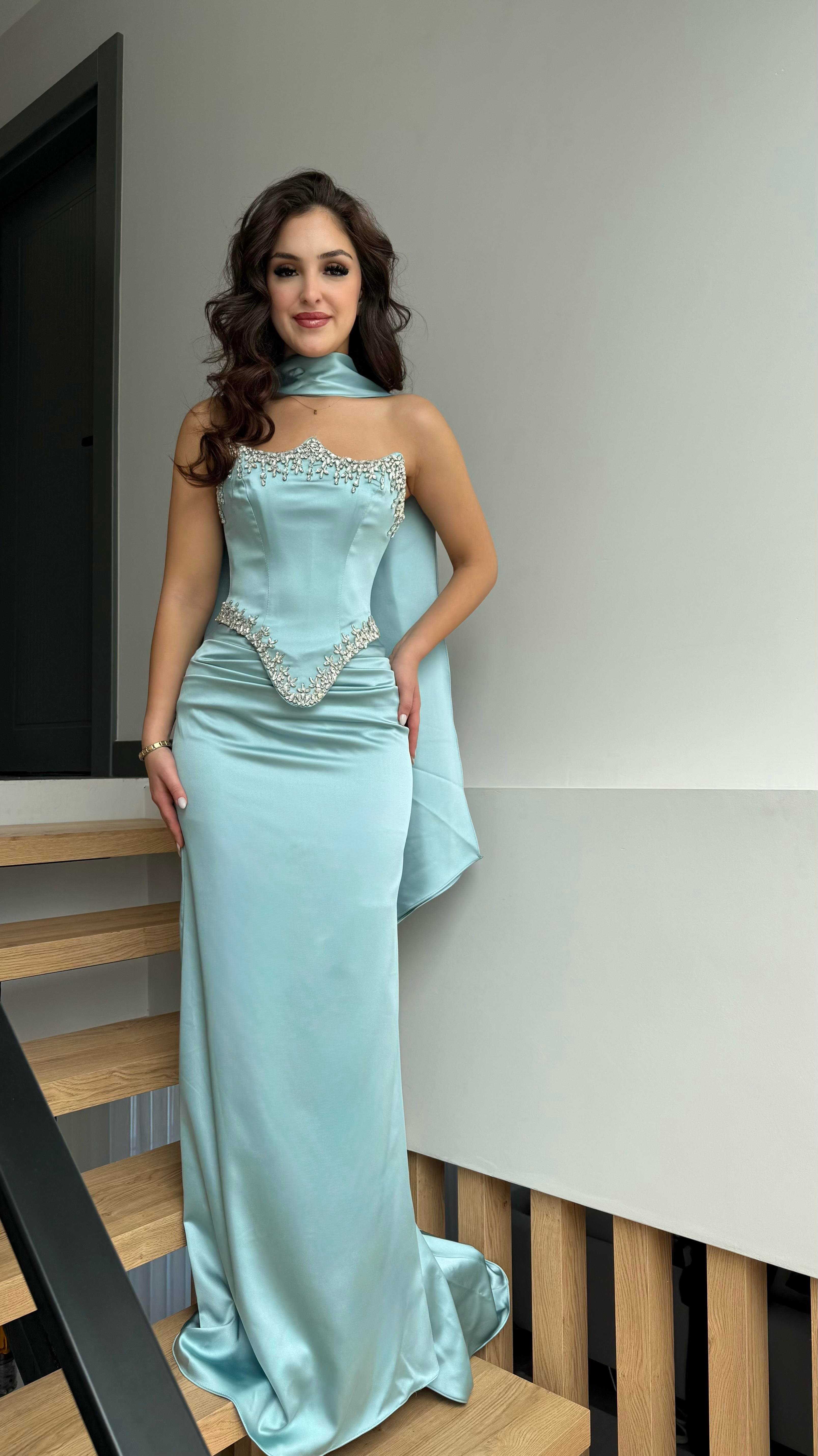 Voila Bebe Mavisi Kristal Abiye