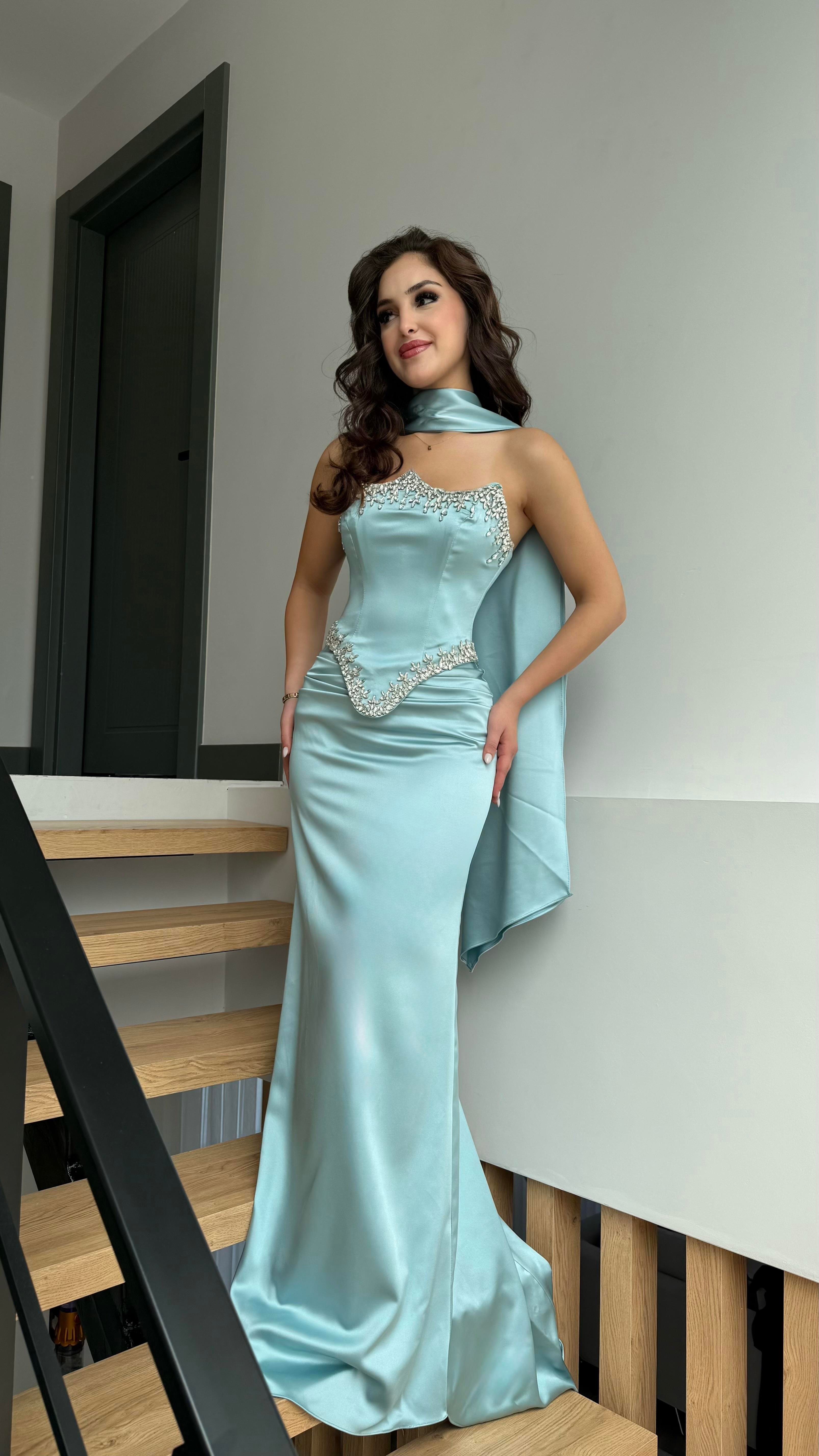 Voila Bebe Mavisi Kristal Abiye