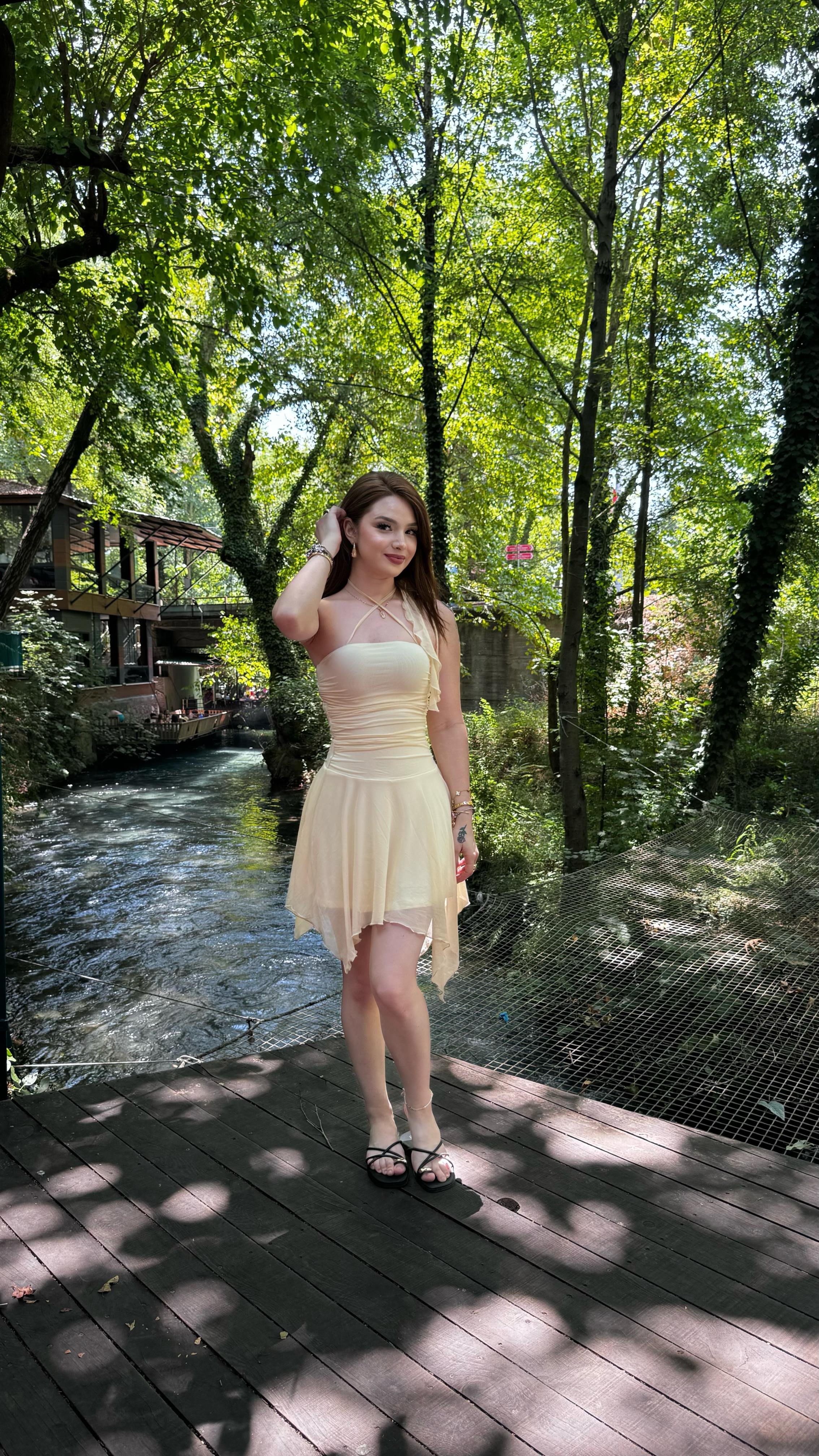 Wilma Ekru Elbise