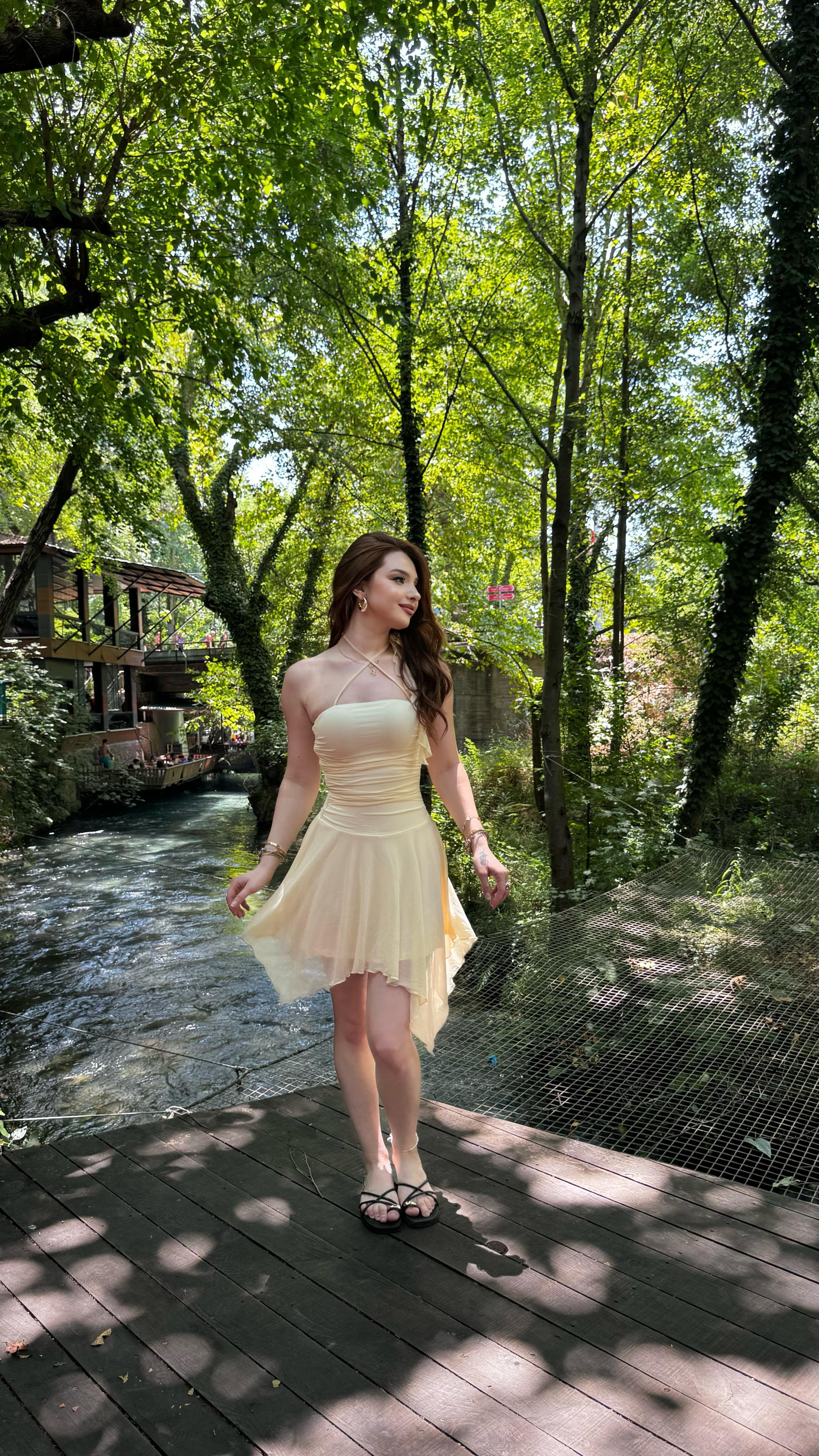 Wilma Ekru Elbise