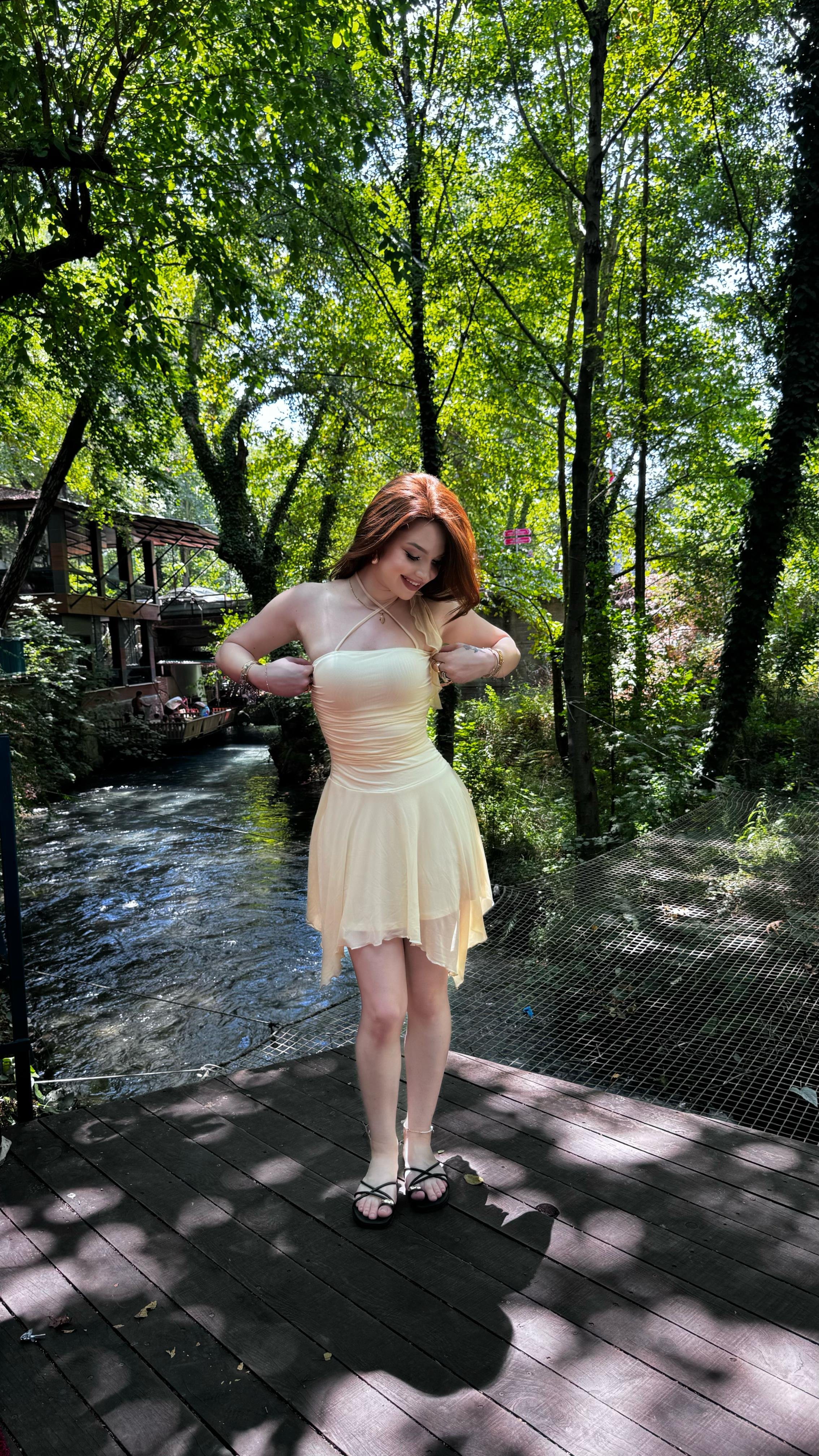 Wilma Ekru Elbise