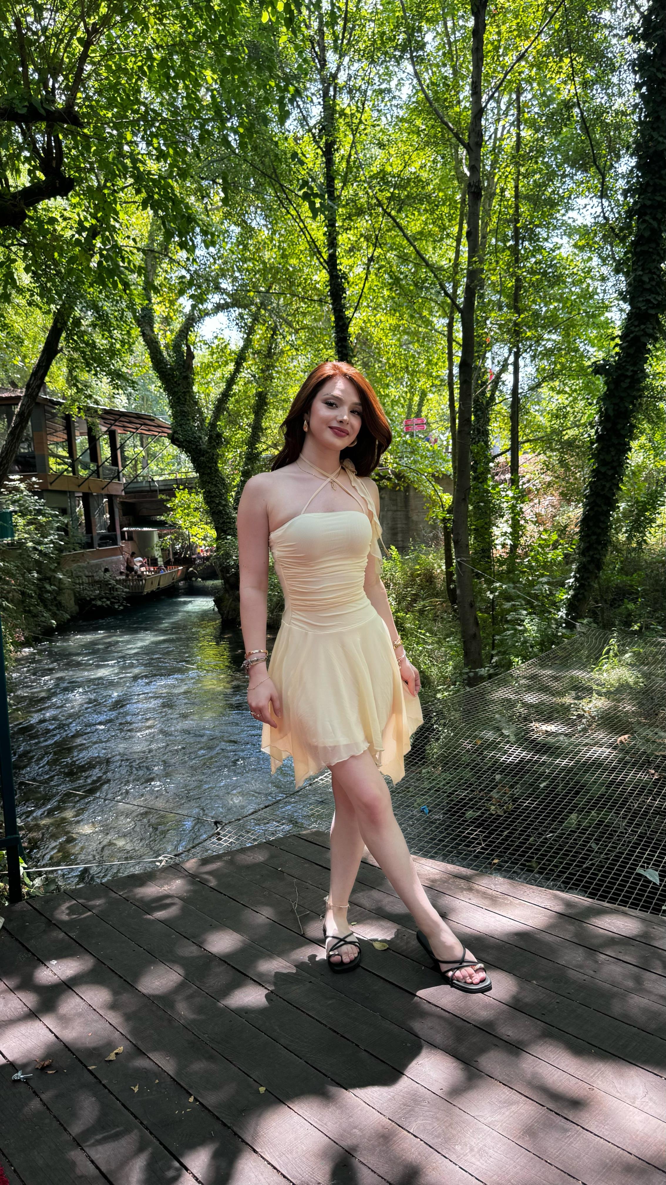 Wilma Ekru Elbise