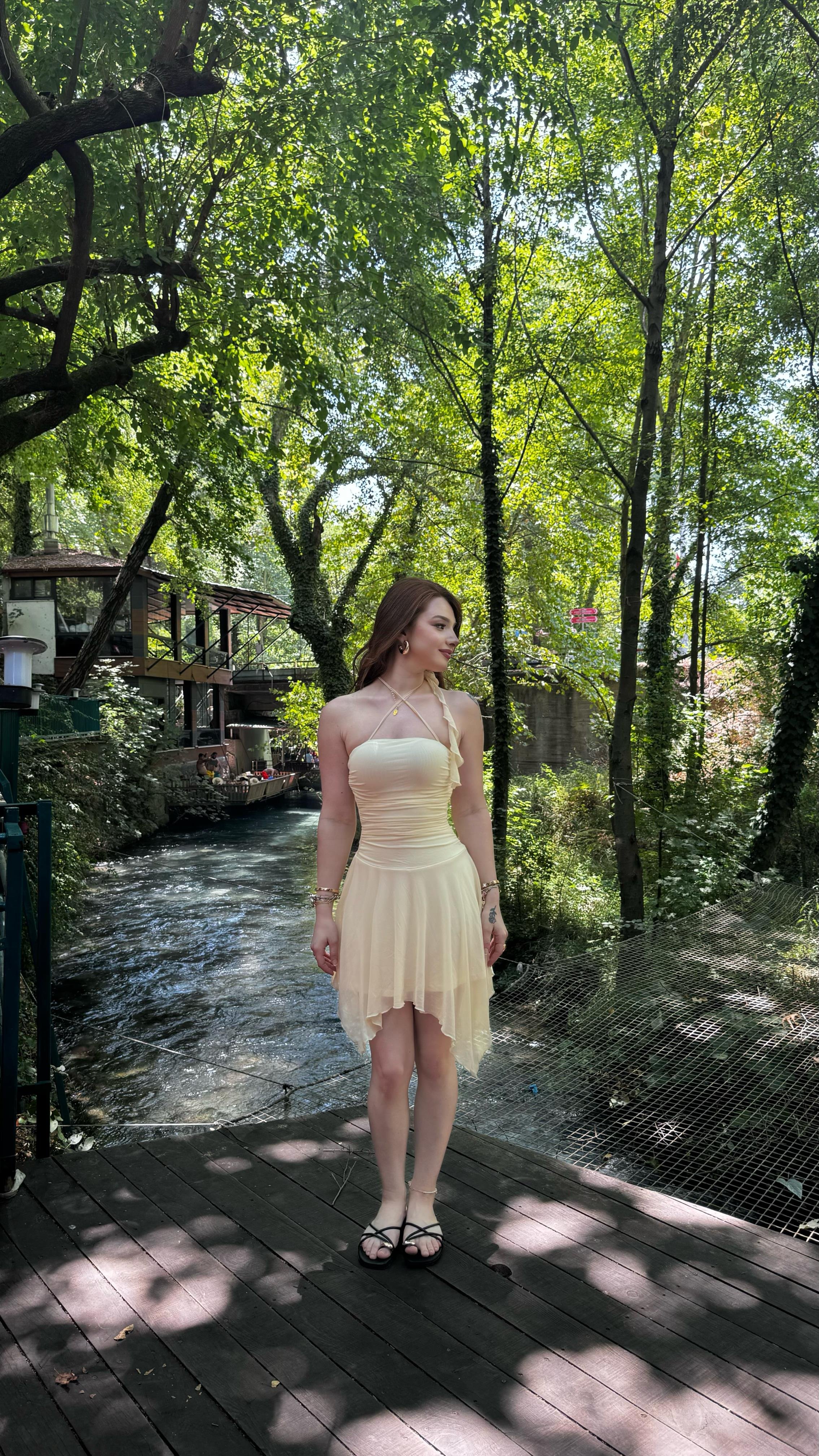 Wilma Ekru Elbise