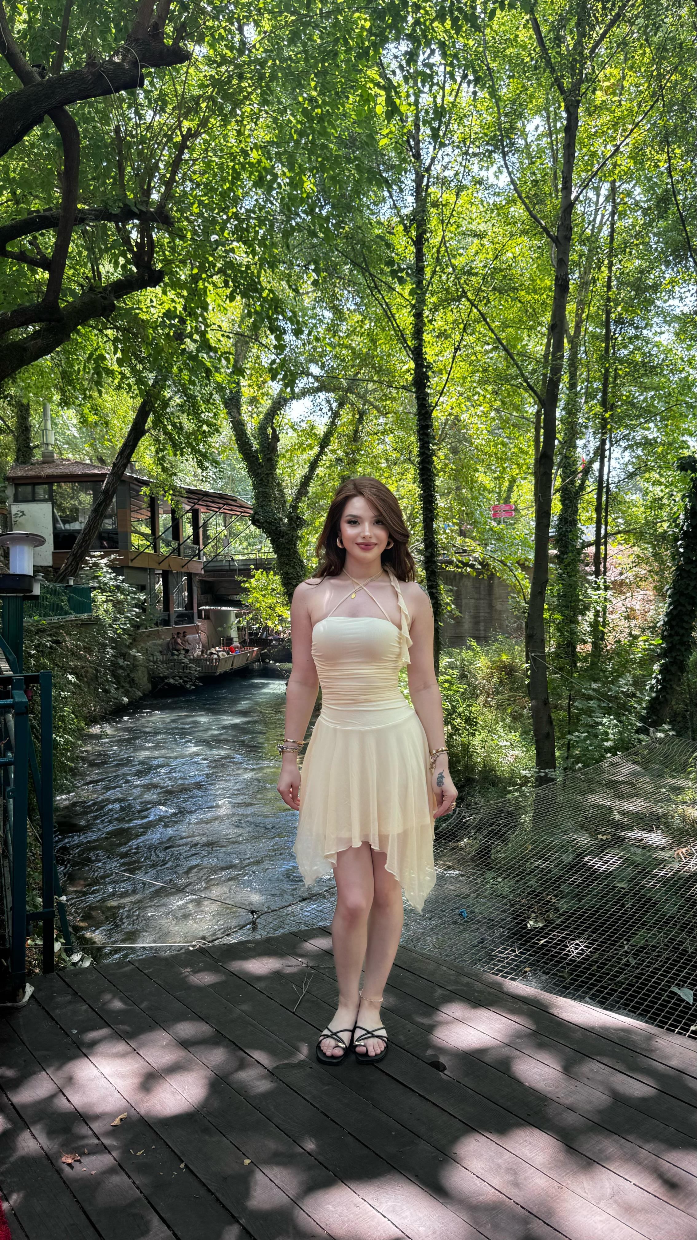 Wilma Ekru Elbise