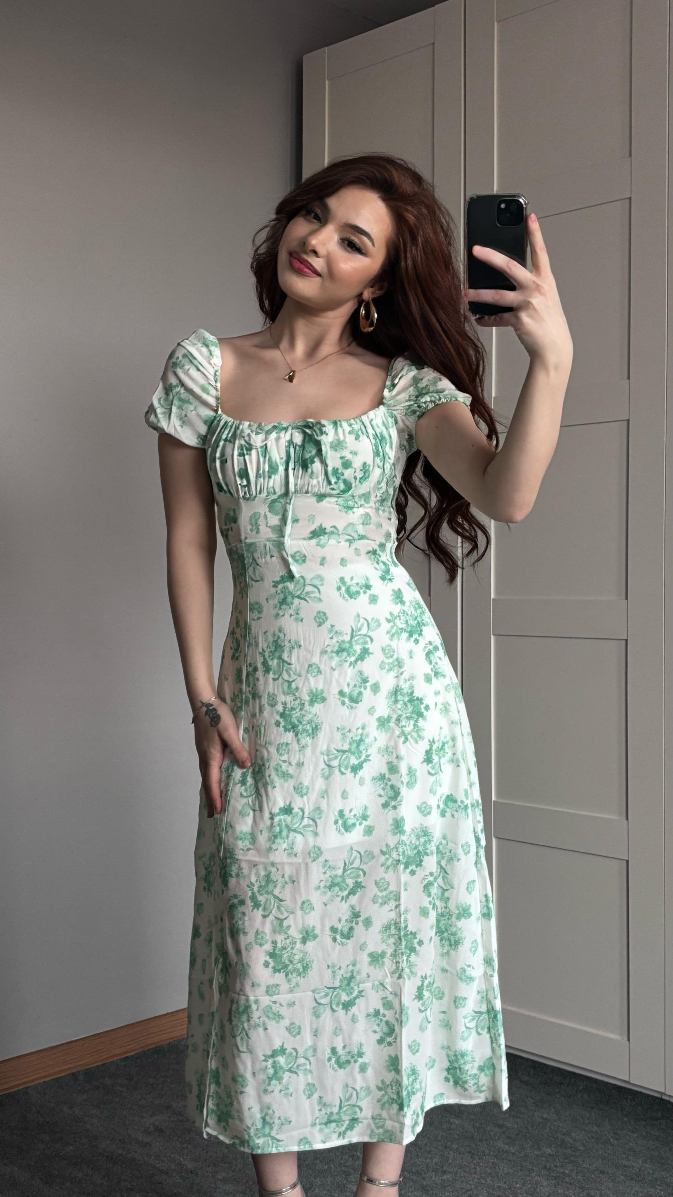 Yeşil Çıtır Elbise