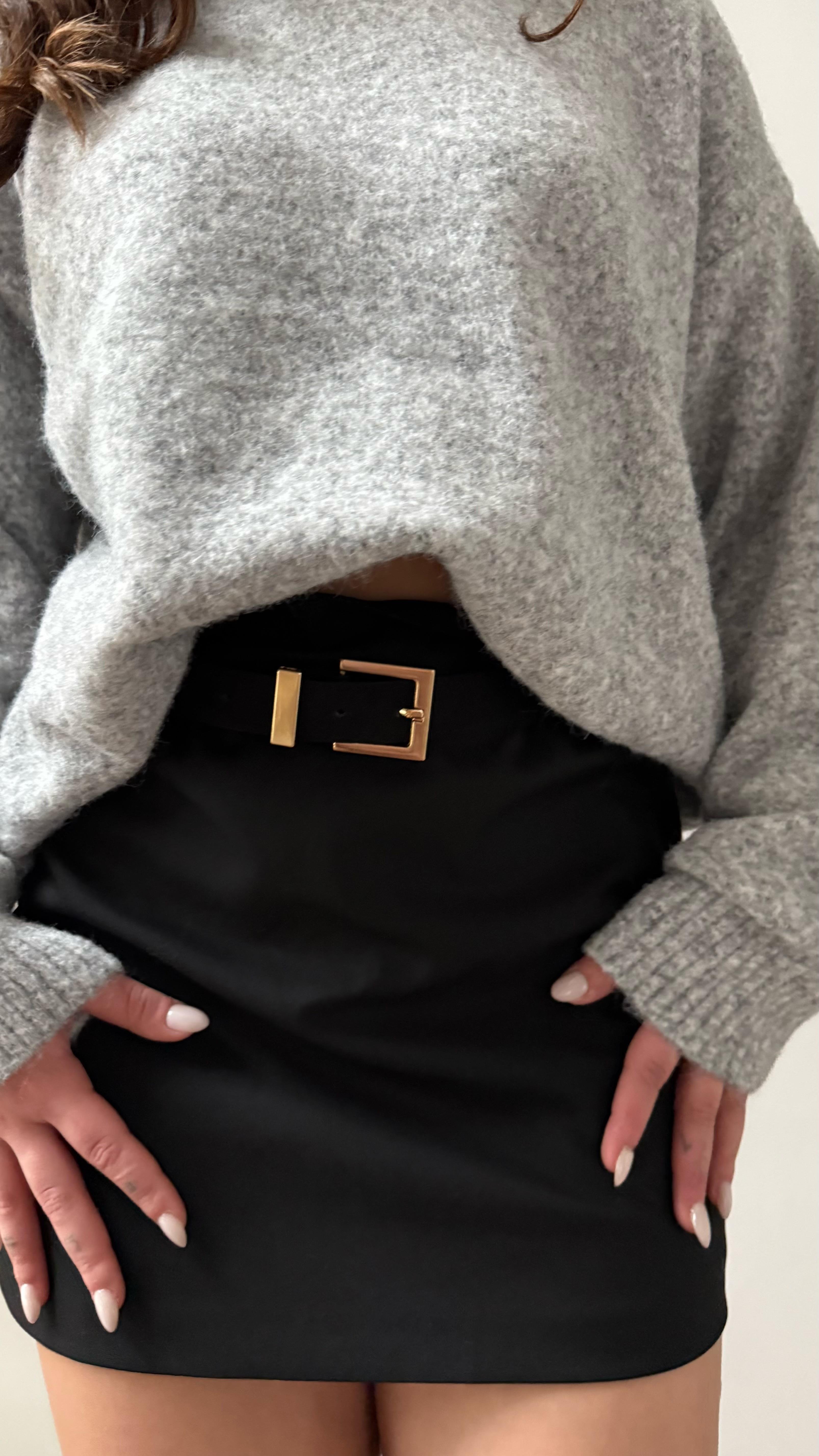 Yumoş Oversize Kazak Gri