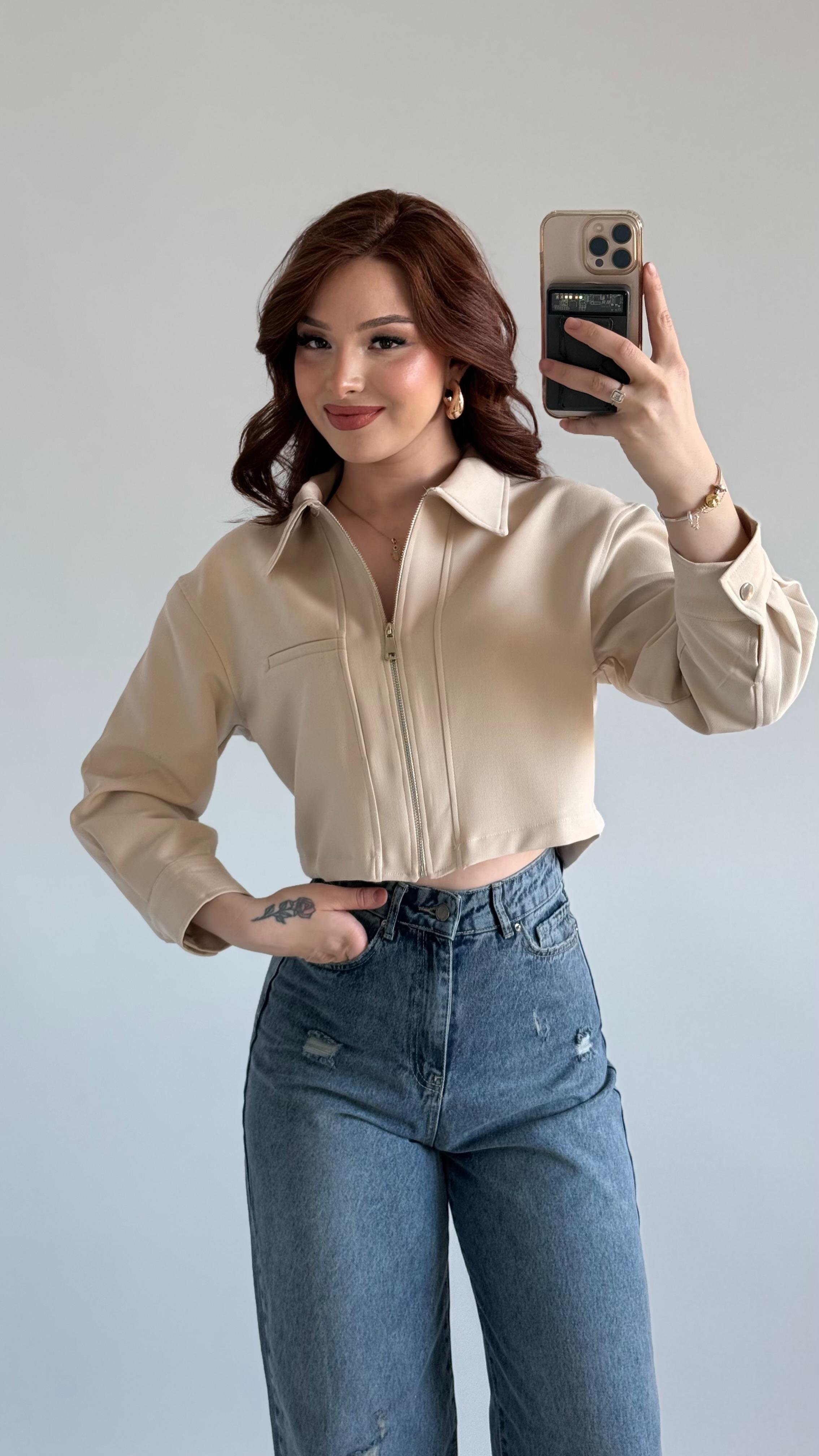 Zara Bej Crop Ceket