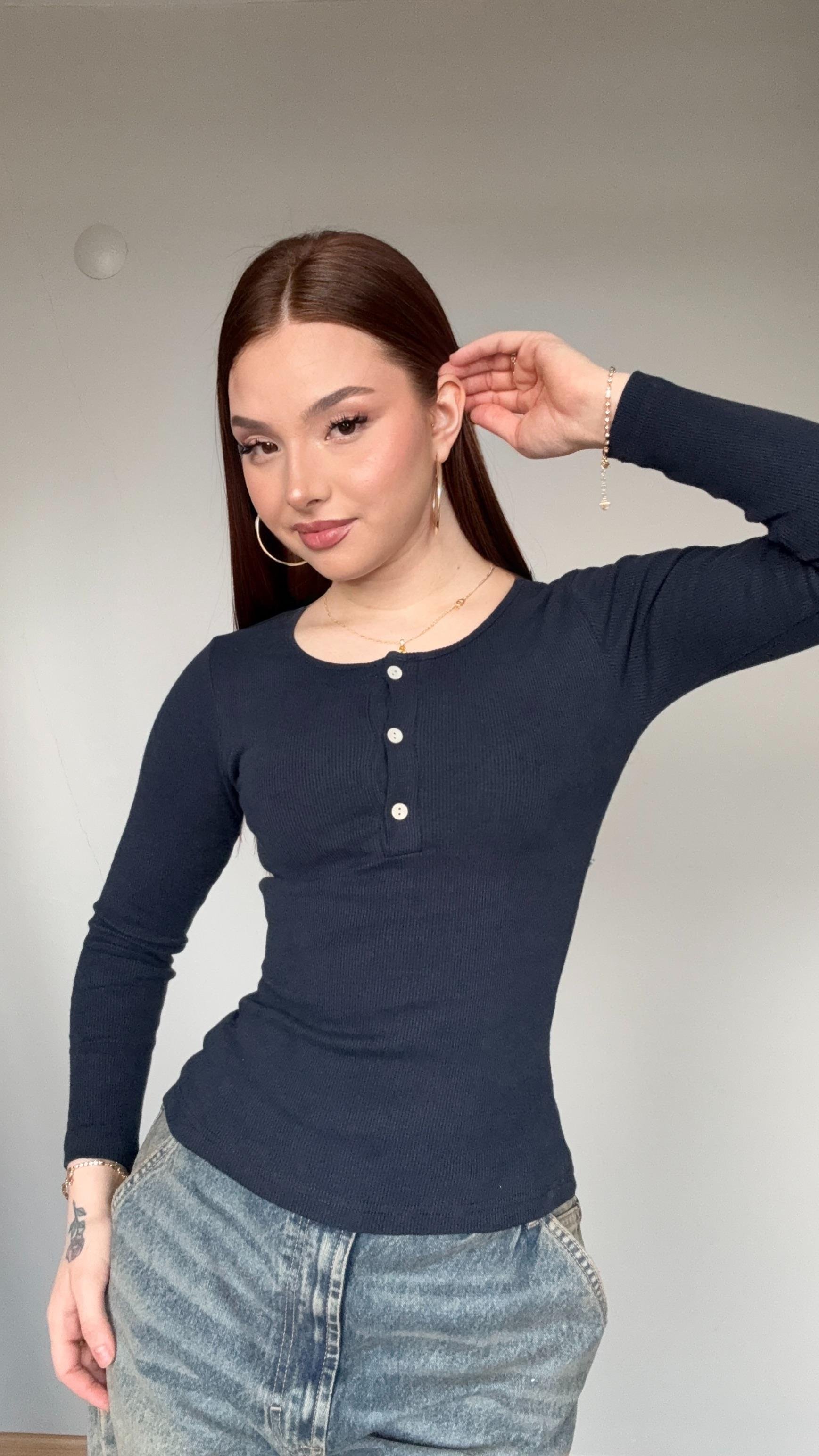 Zara Fitilli Body Düğme Detaylı Lacivert 