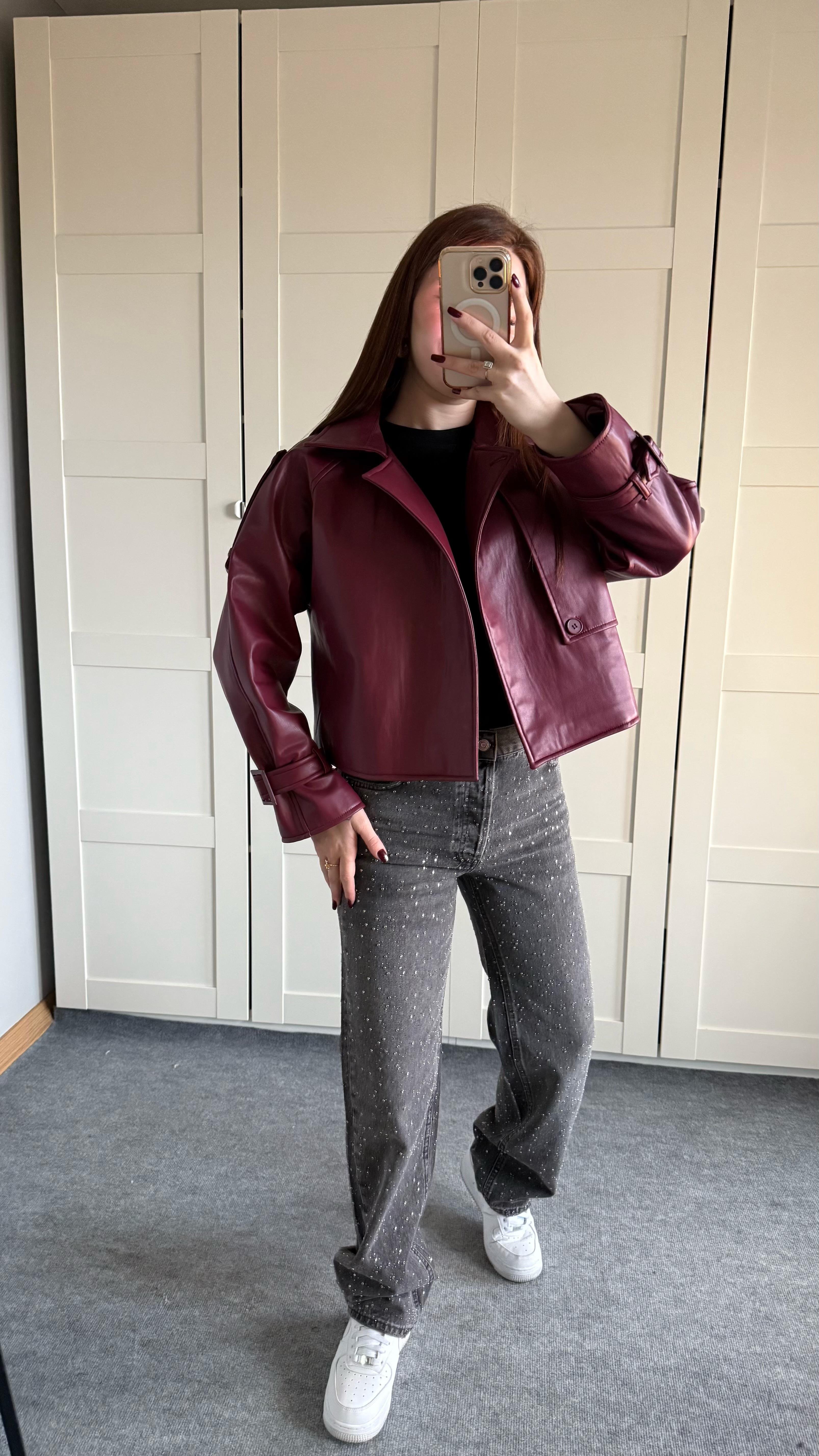 Zara Ful Taşlı Füme Straight Jean 