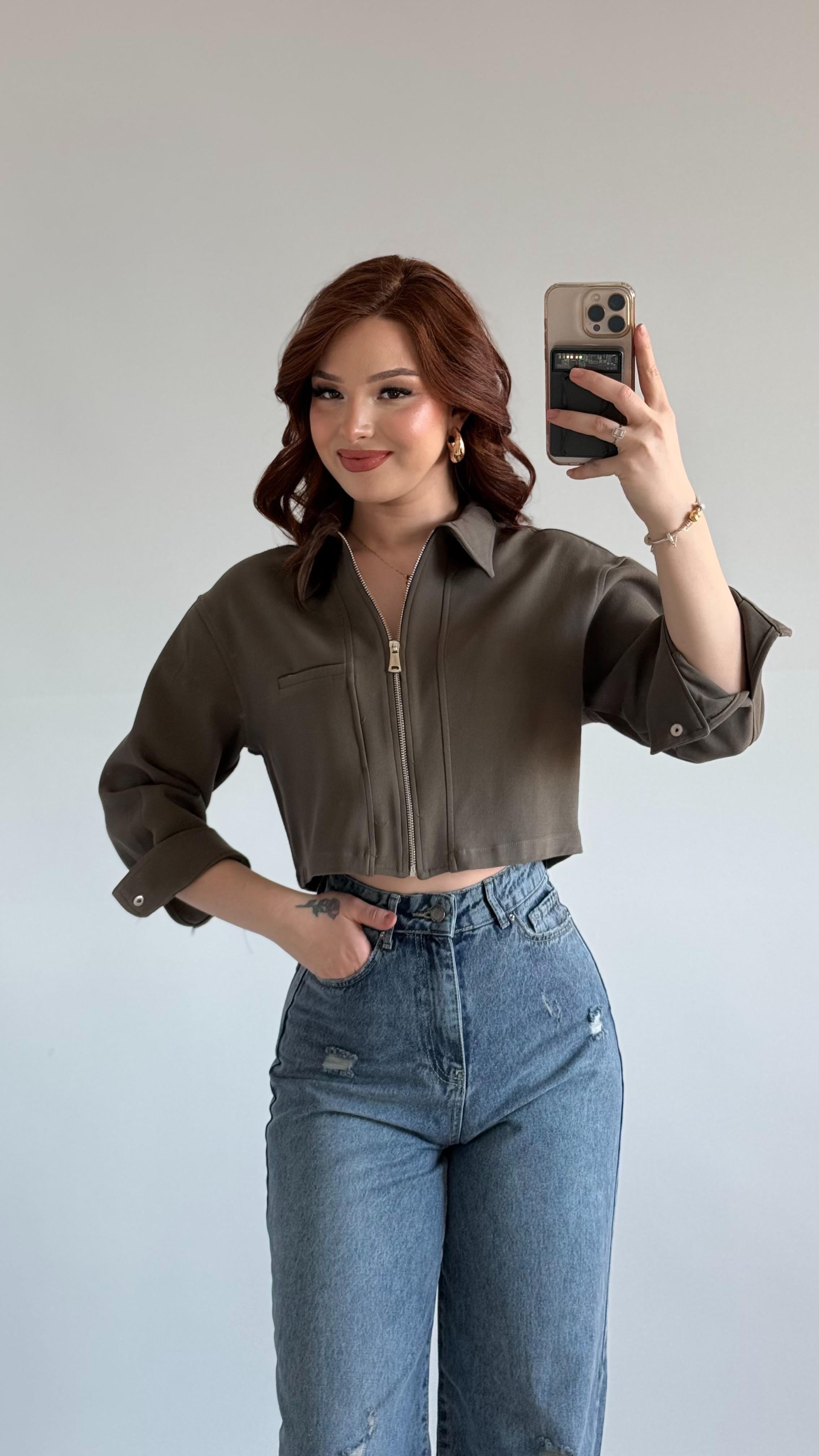Zara Haki Crop Ceket