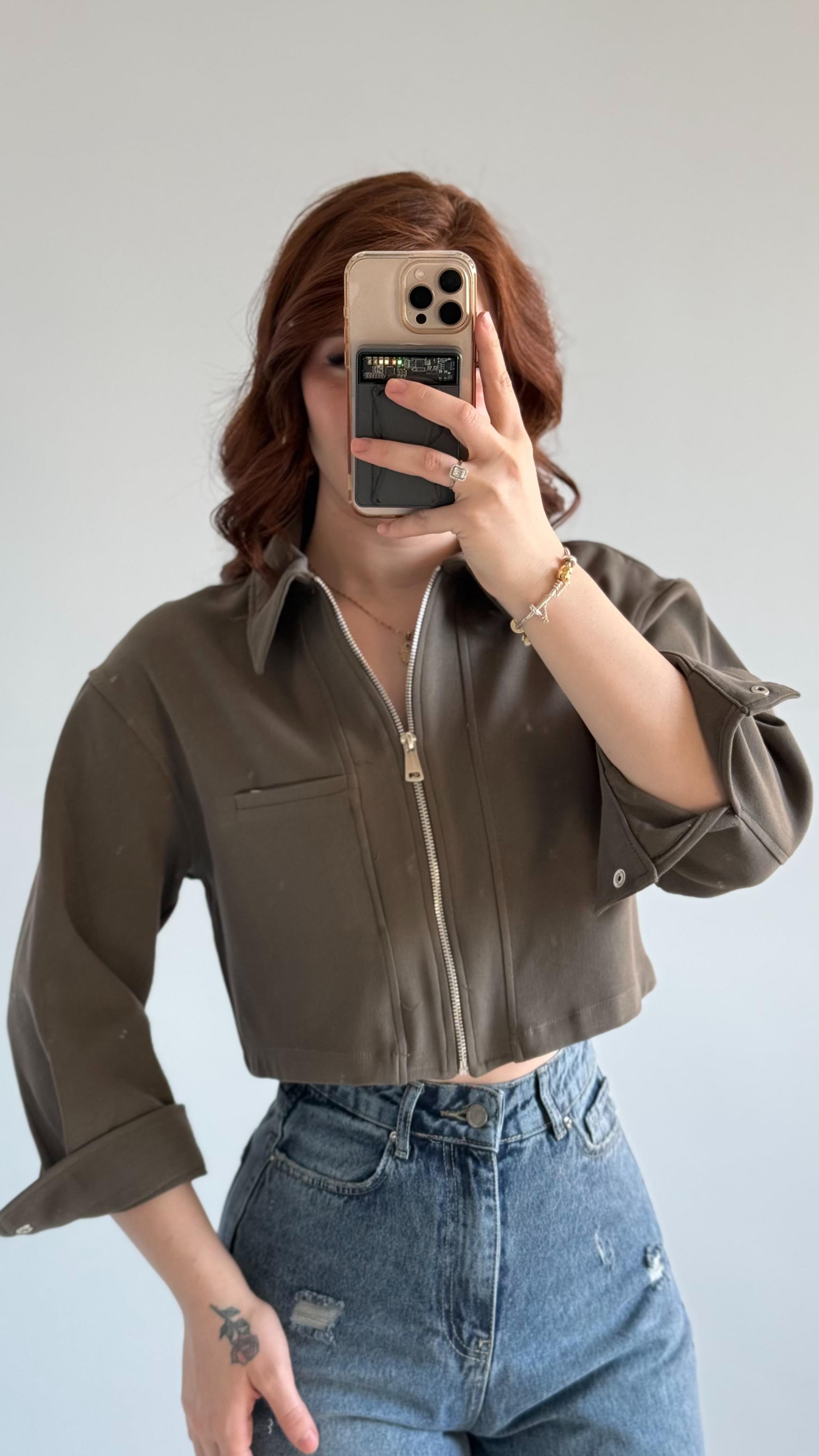 Zara Haki Crop Ceket