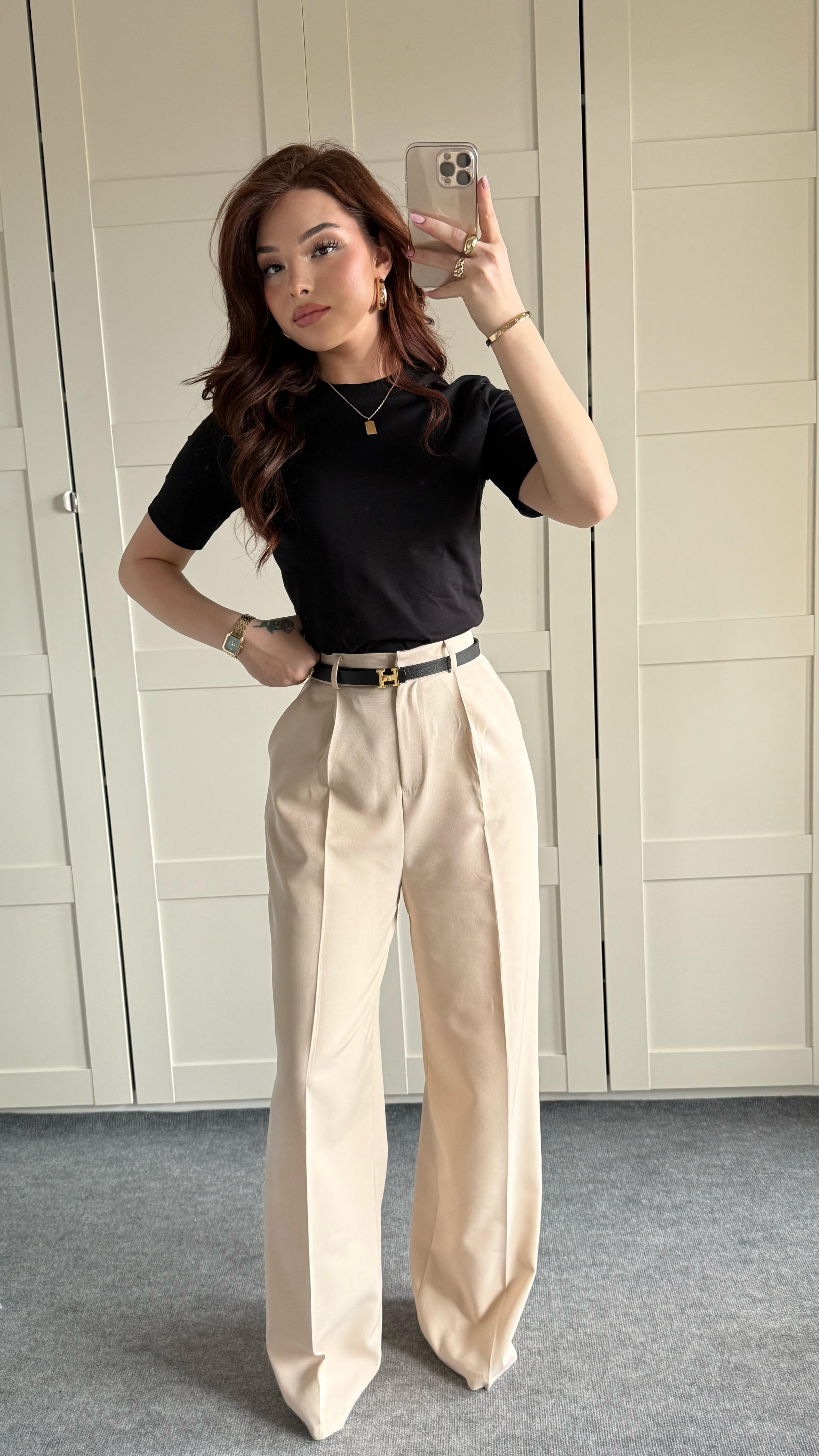 Zara Plazzo Pantolon Bej