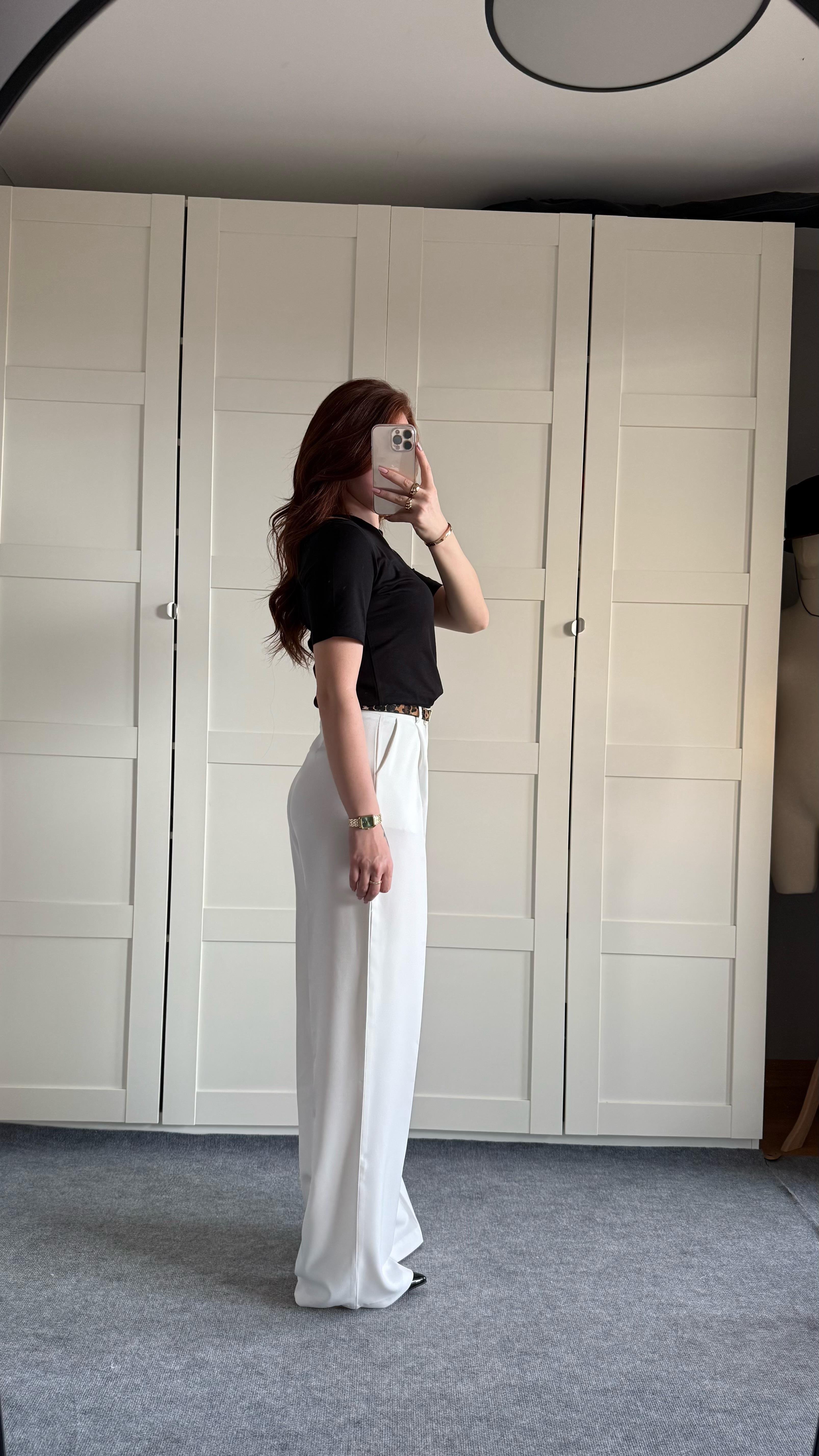 Zara Plazzo Pantolon Beyaz