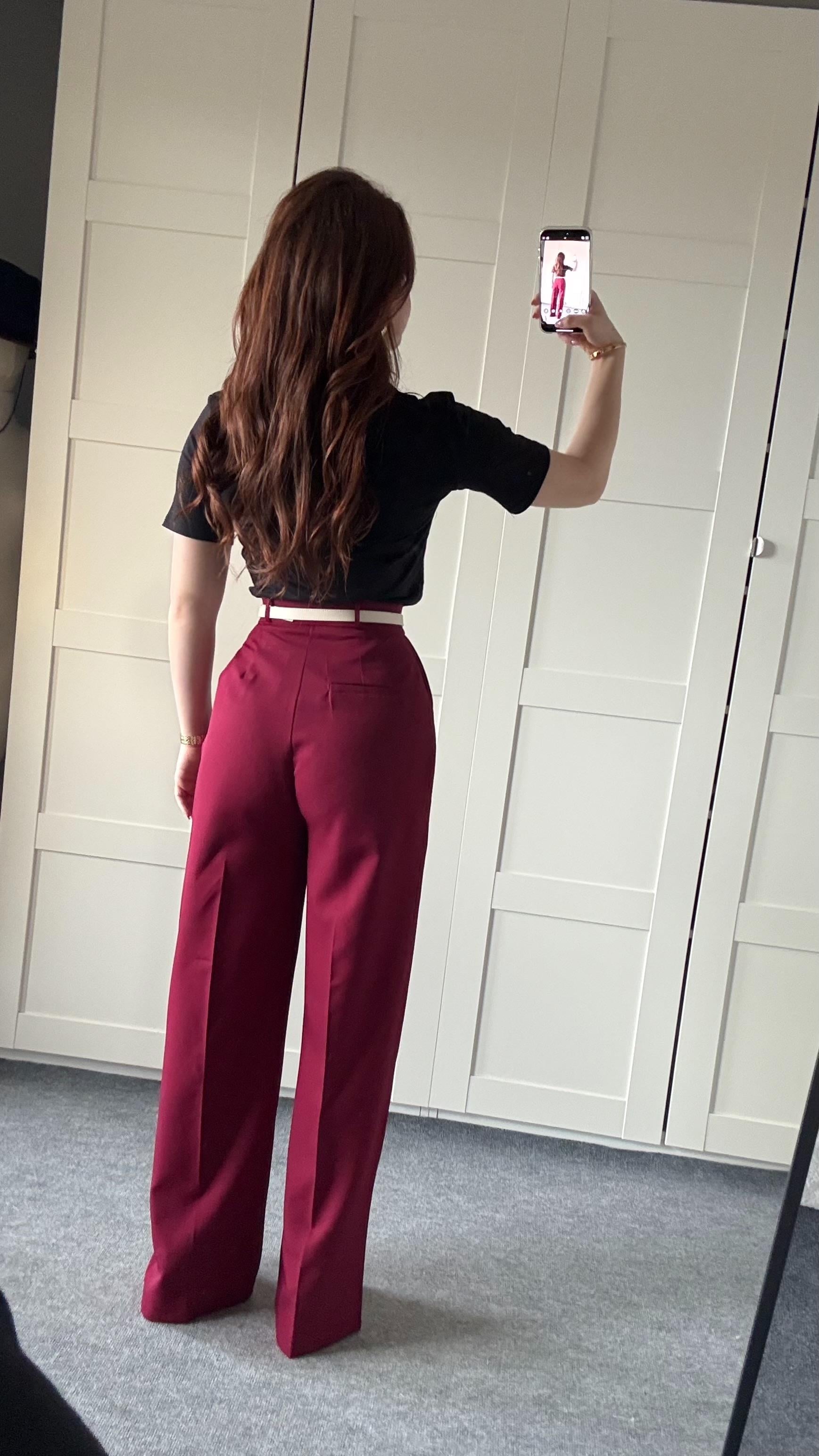 Zara Plazzo Pantolon Bordo