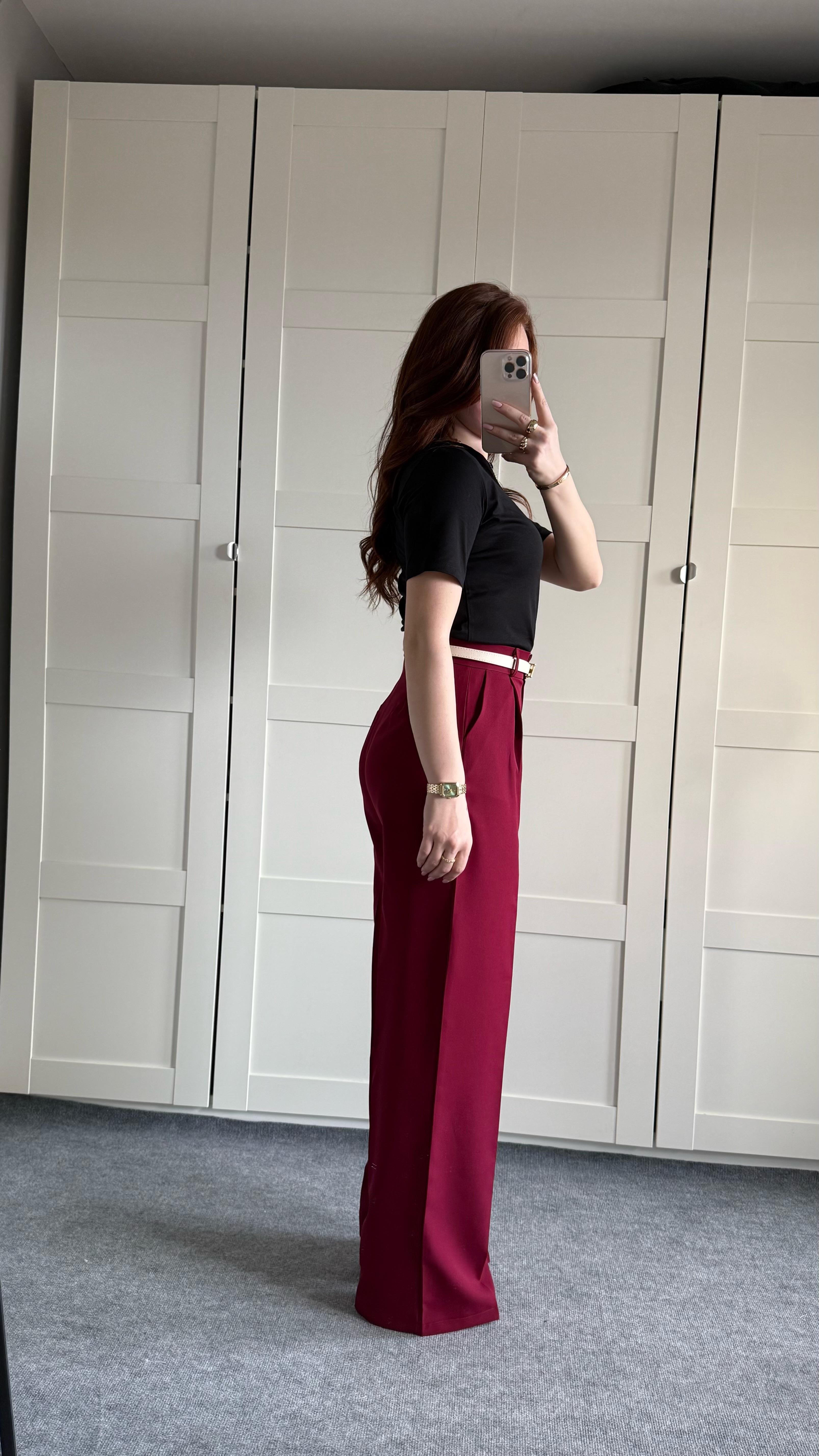 Zara Plazzo Pantolon Bordo