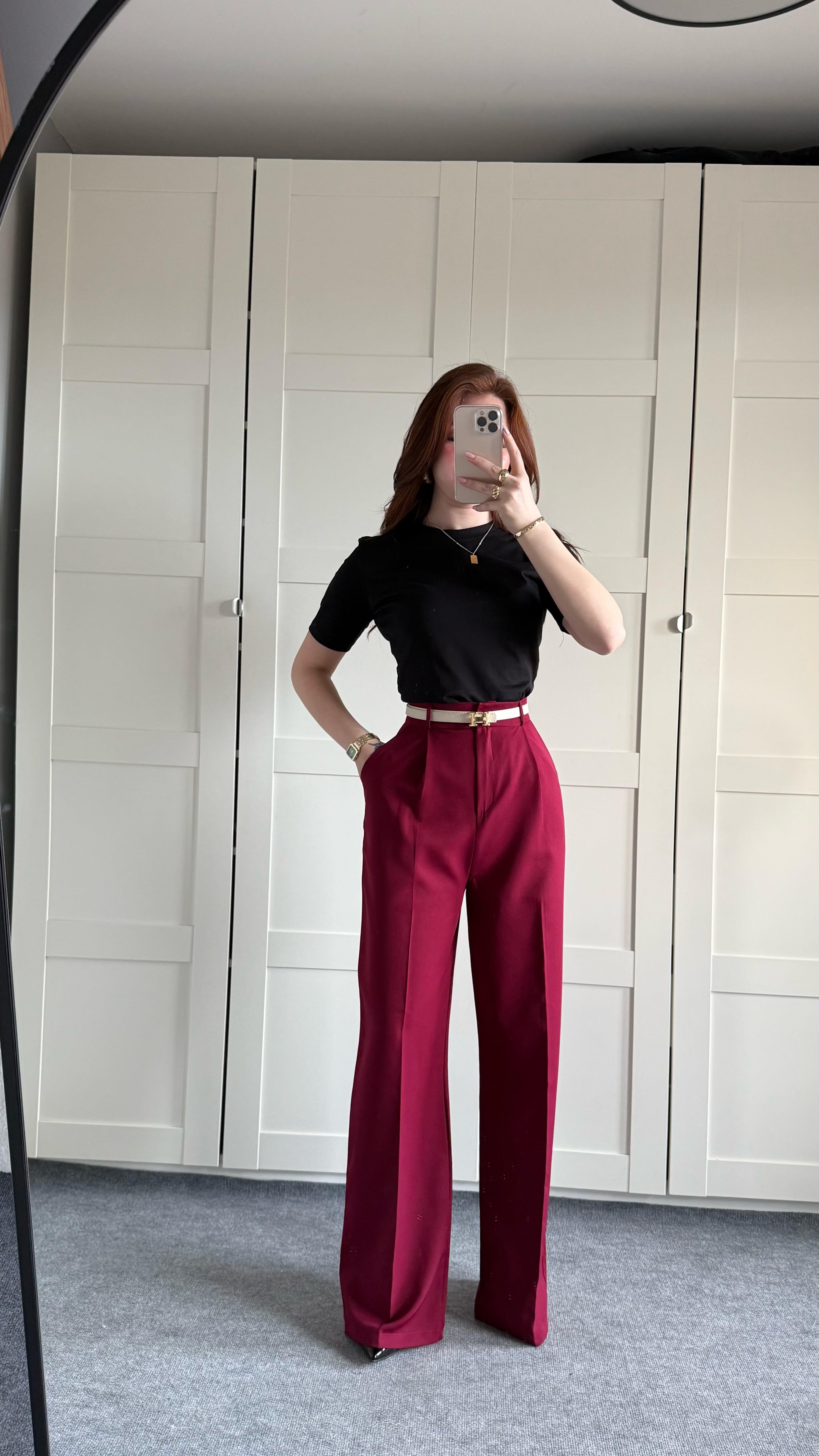 Zara Plazzo Pantolon Bordo
