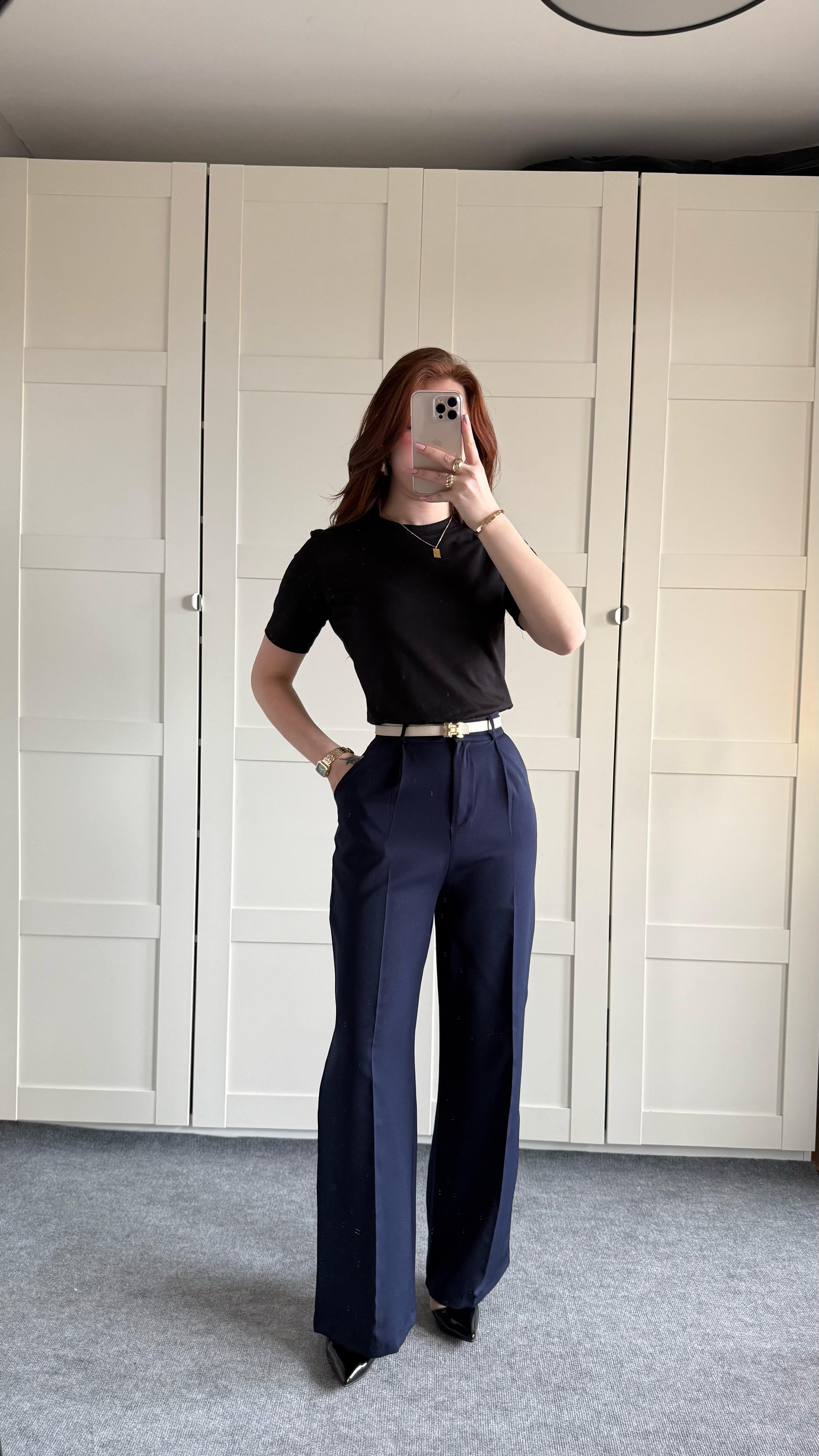Zara Plazzo Pantolon Lacivert 