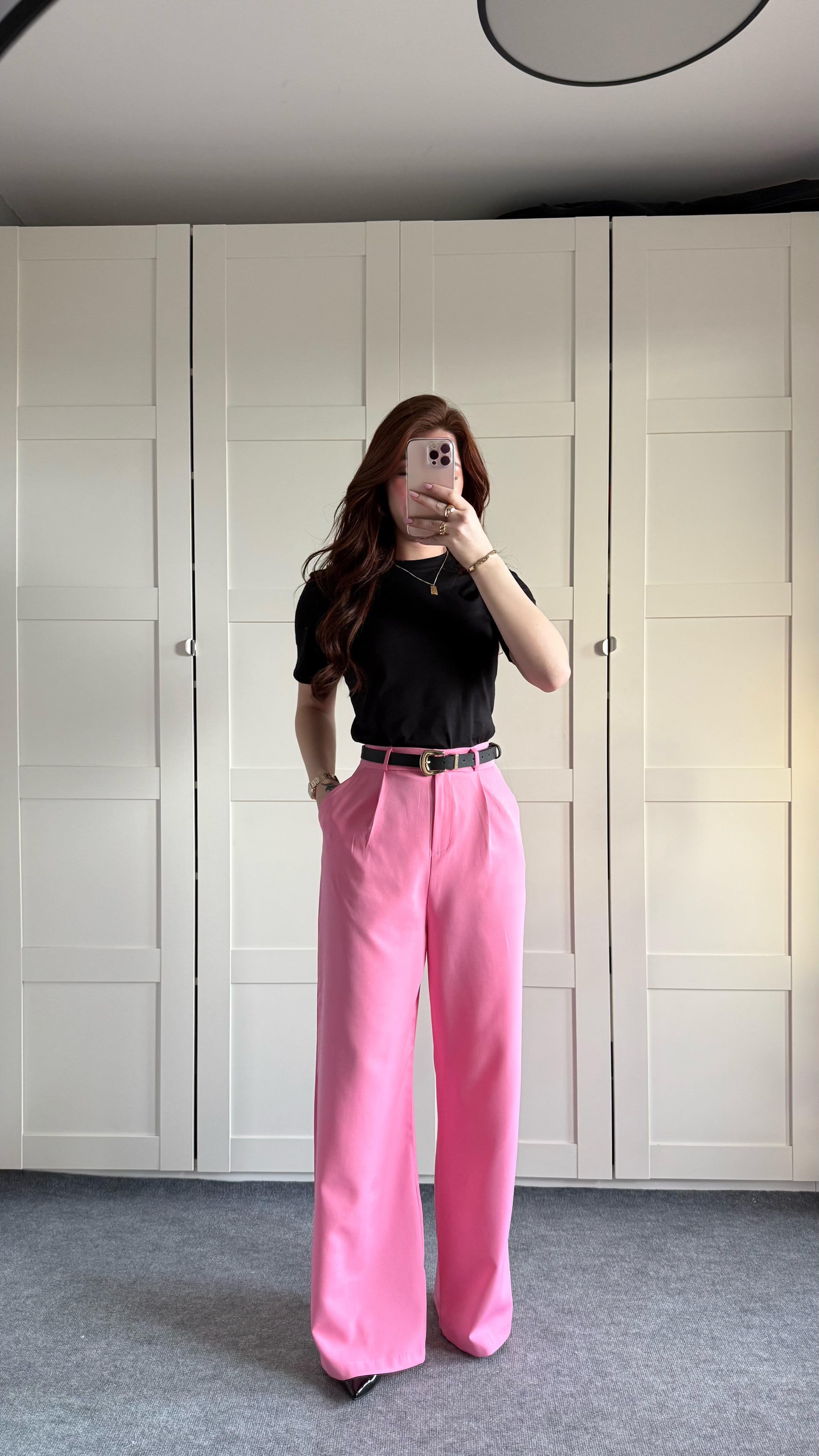 Zara Plazzo Pantolon Pembe