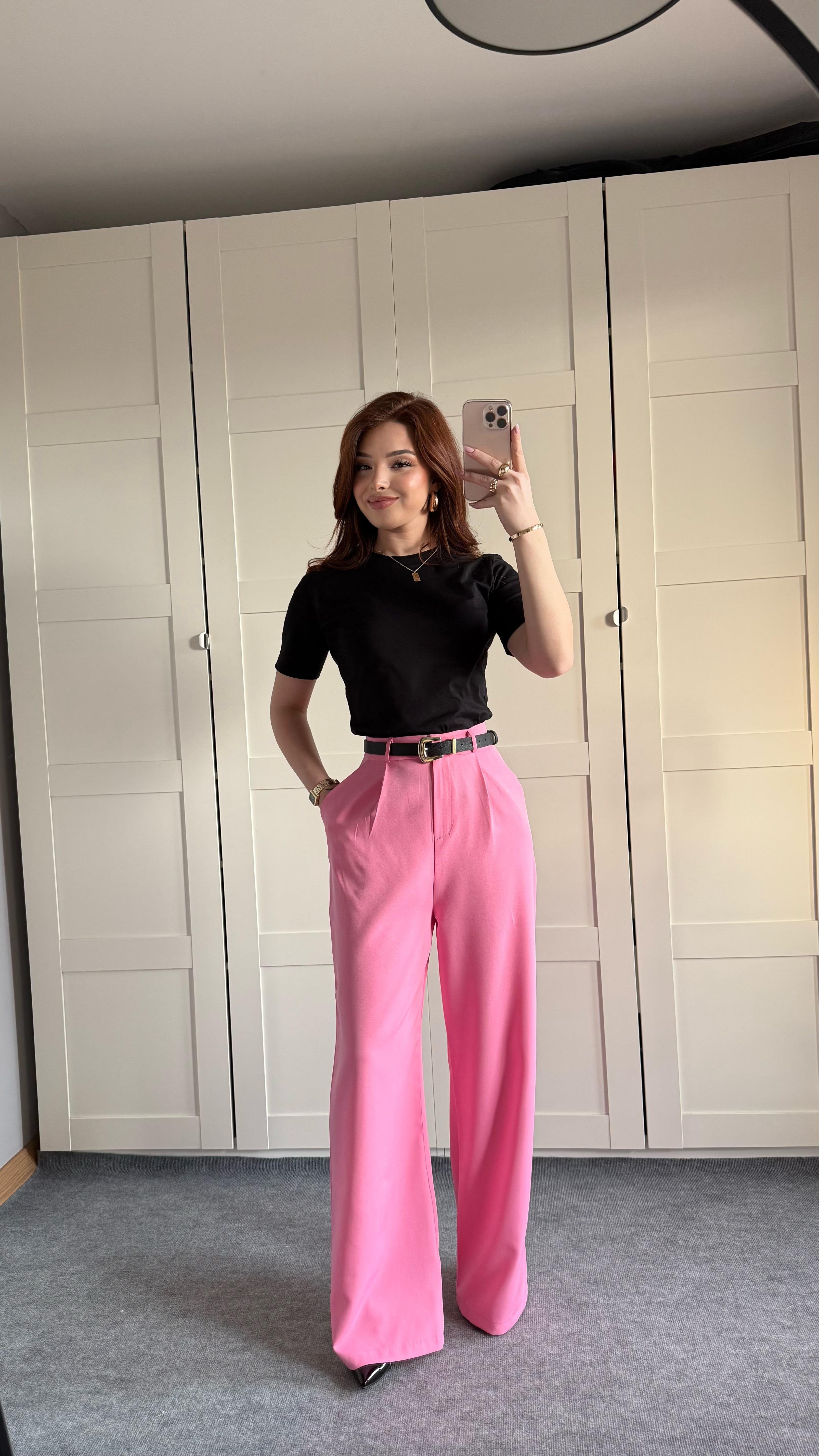 Zara Plazzo Pantolon Pembe