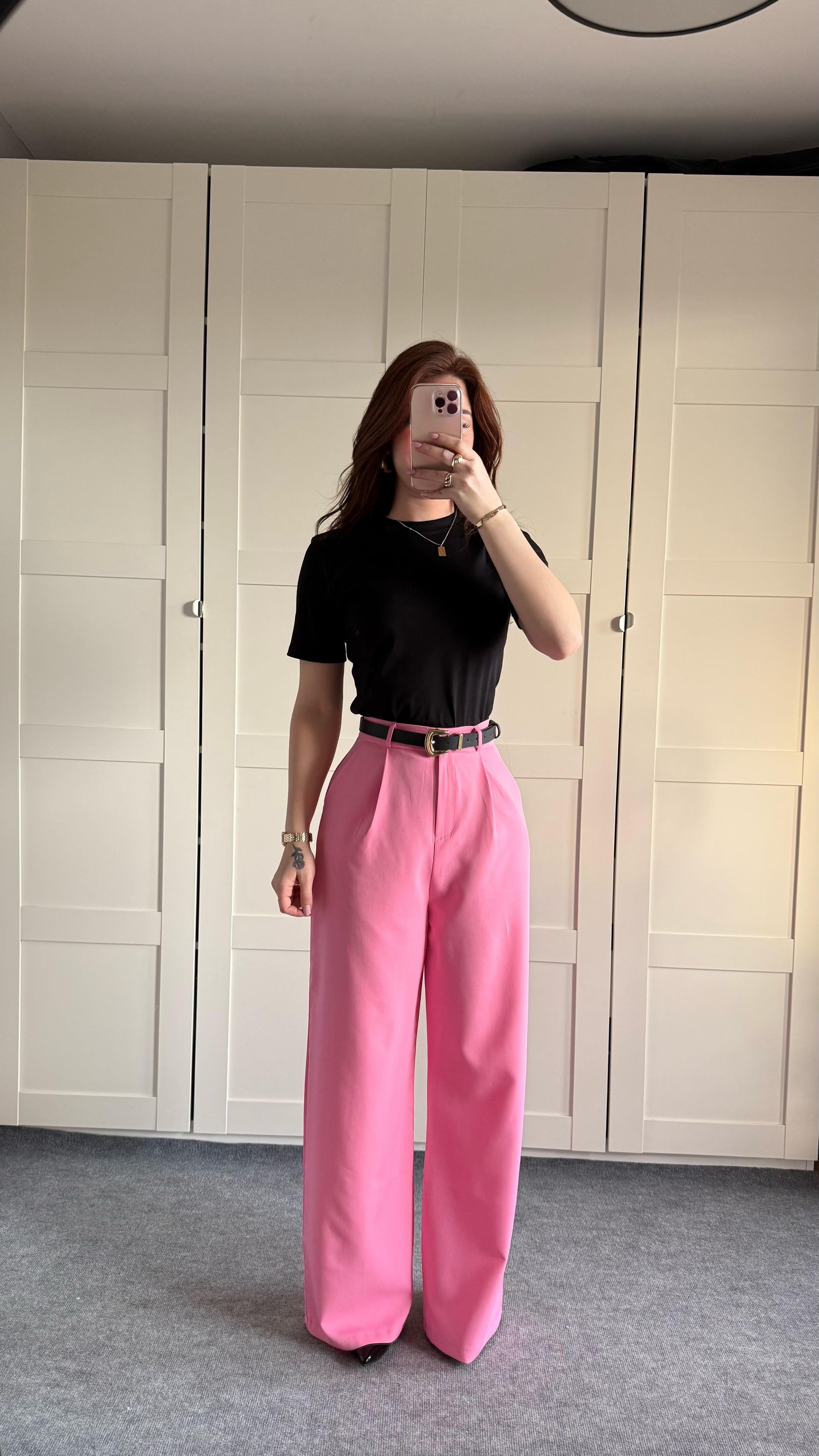 Zara Plazzo Pantolon Pembe