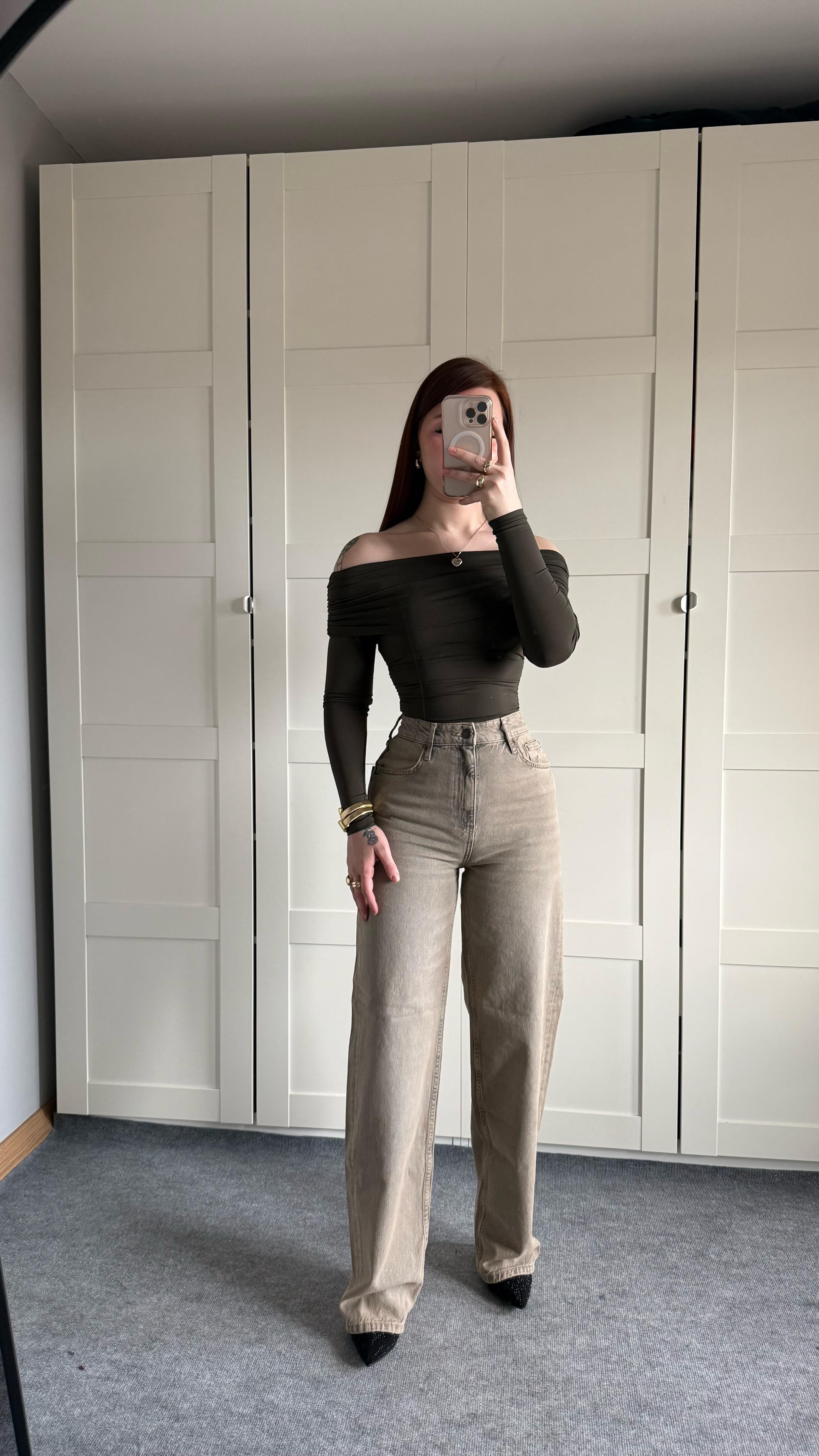 Zara Sarı Tintli Eskitme Pantolon