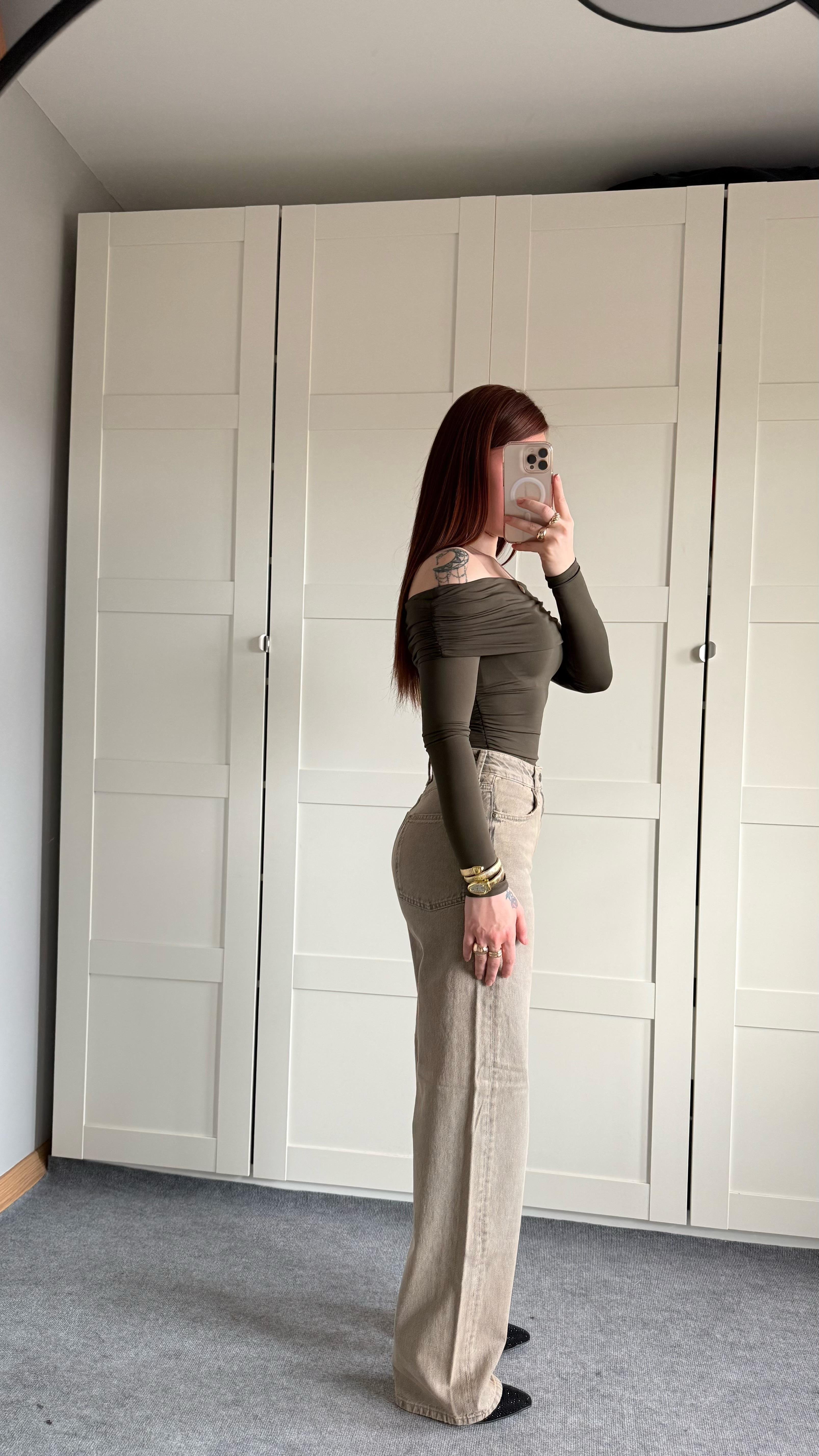 Zara Sarı Tintli Eskitme Pantolon