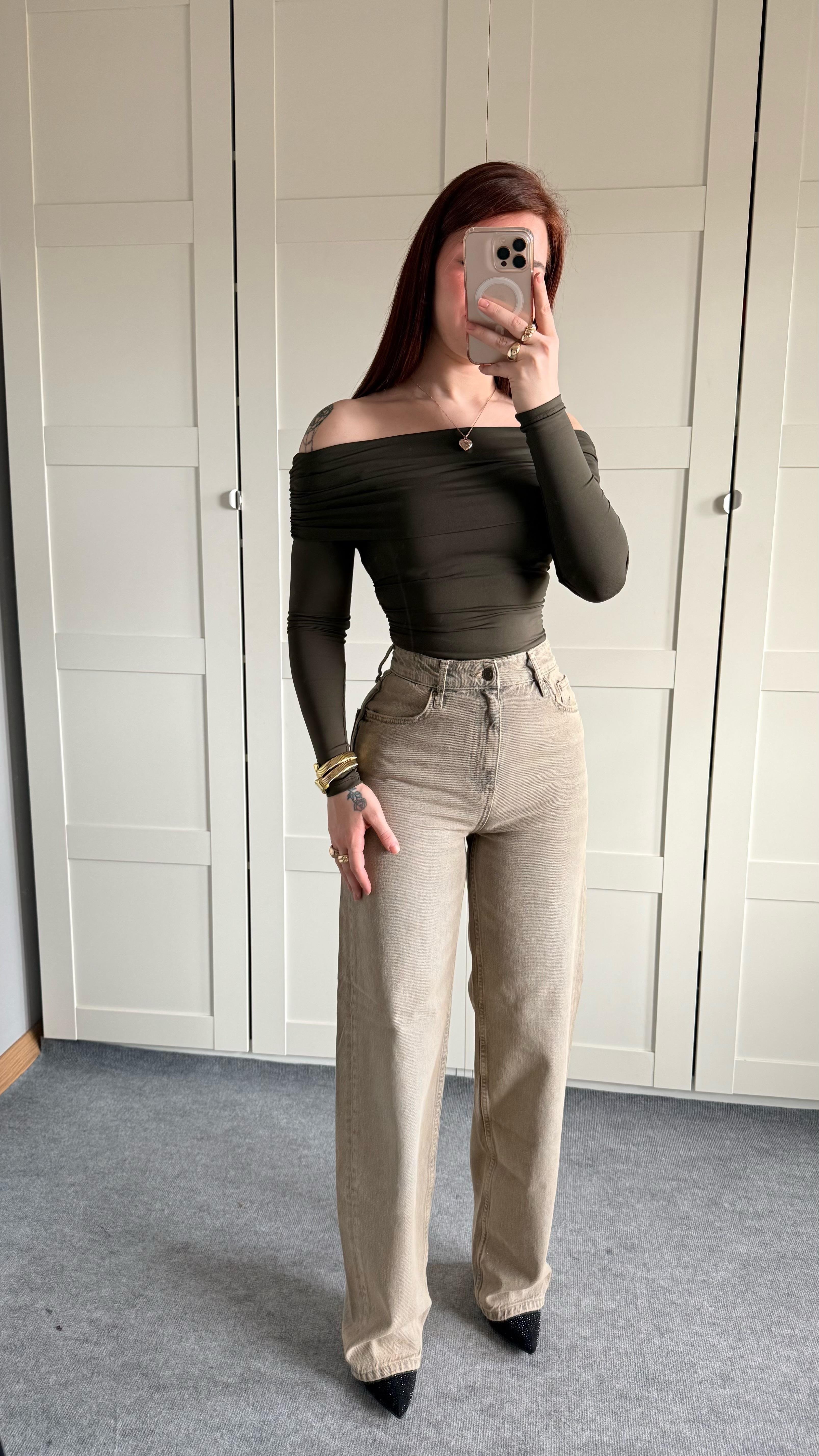 Zara Sarı Tintli Eskitme Pantolon