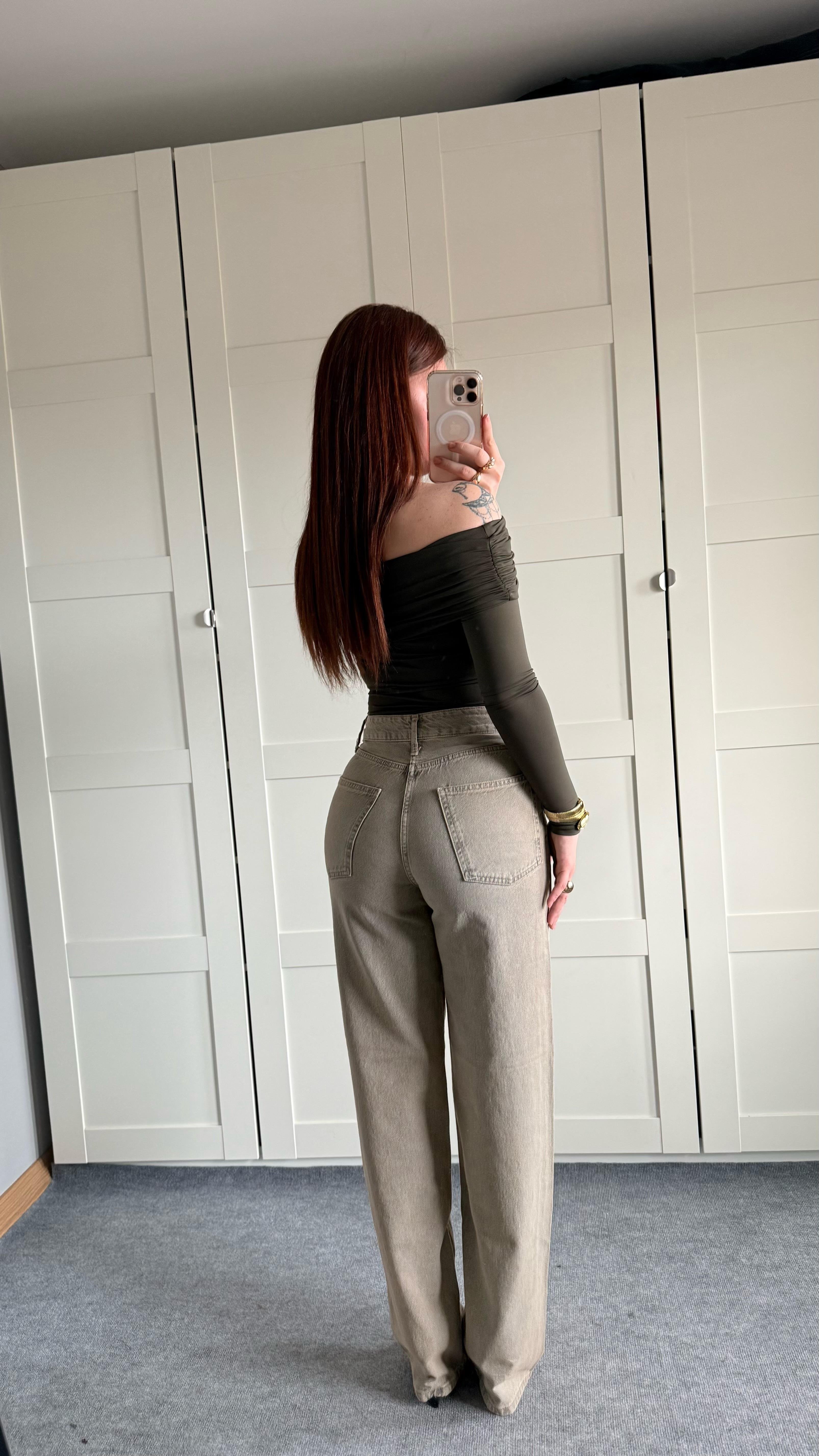 Zara Sarı Tintli Eskitme Pantolon