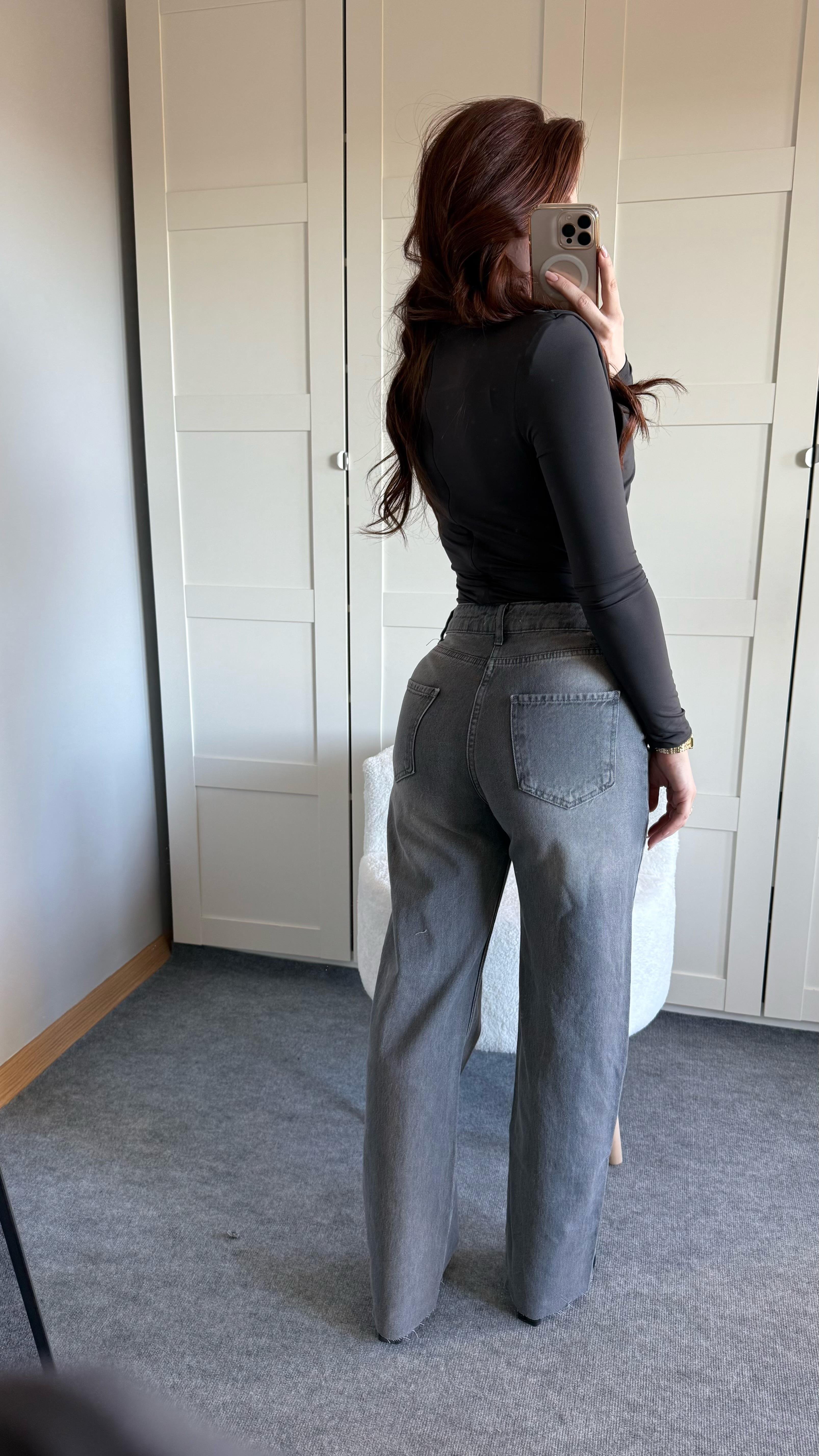 Zara Straigh Fit Jean Antrasit
