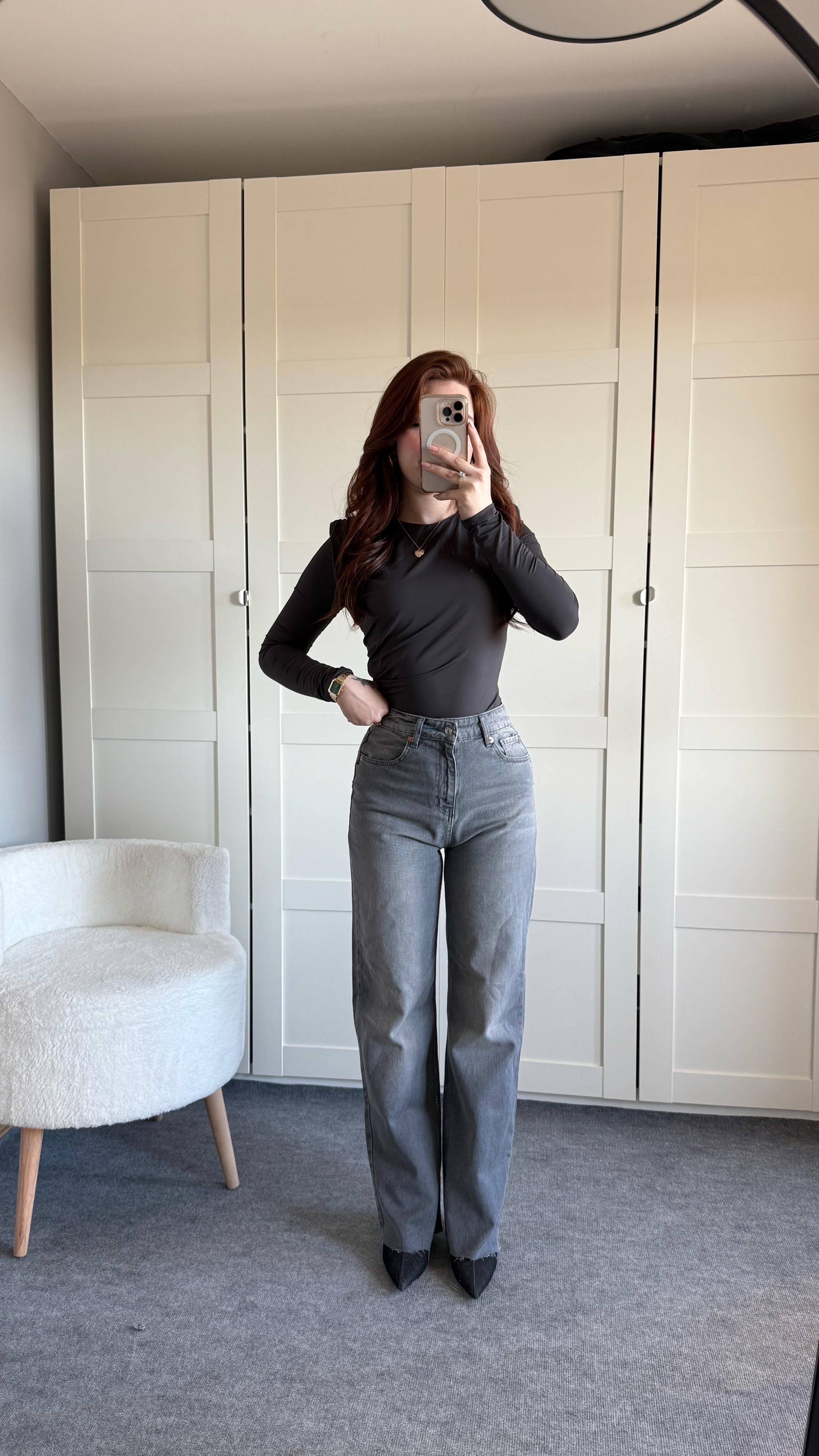 Zara Straigh Fit Jean Antrasit