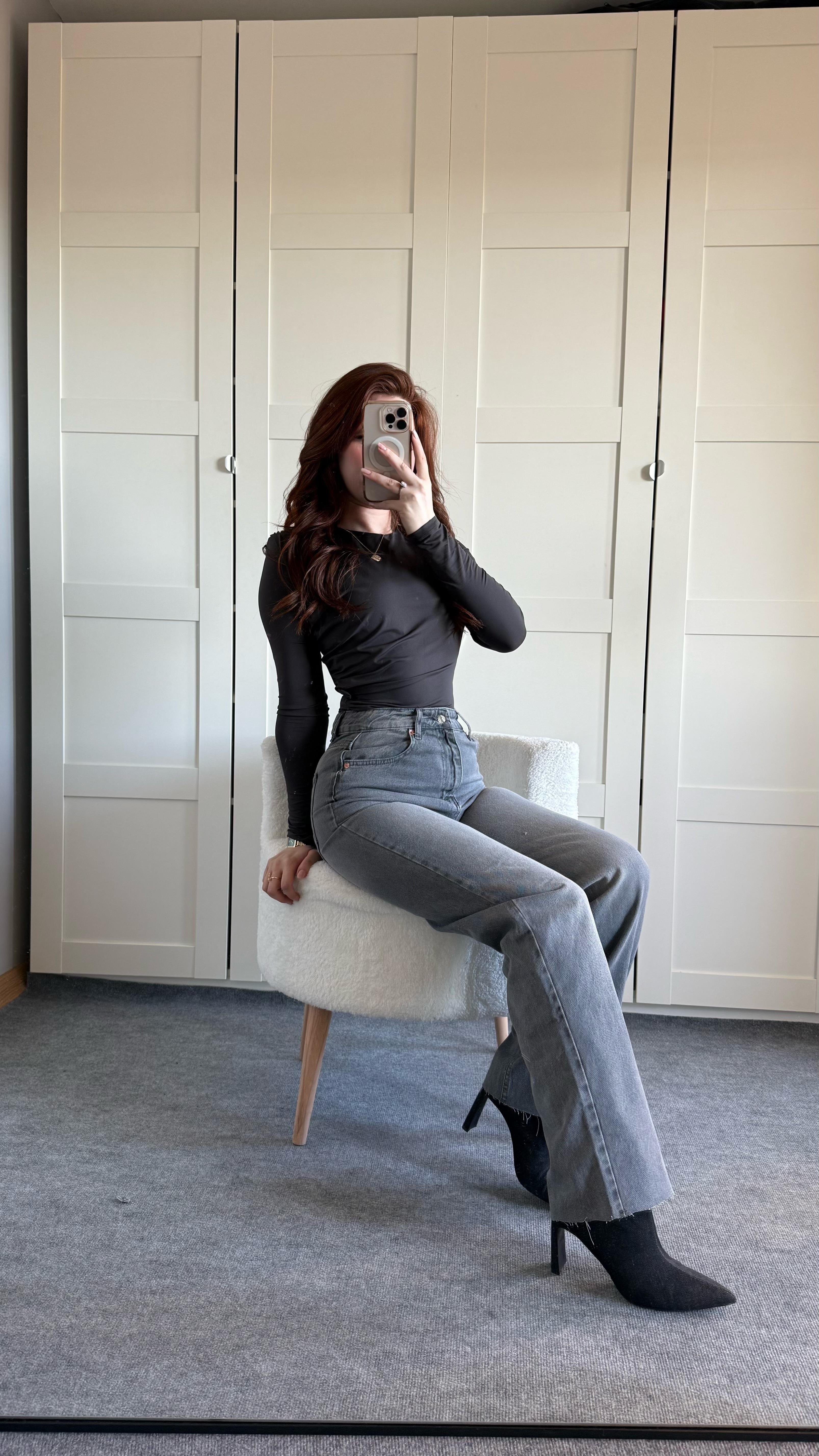 Zara Straigh Fit Jean Antrasit