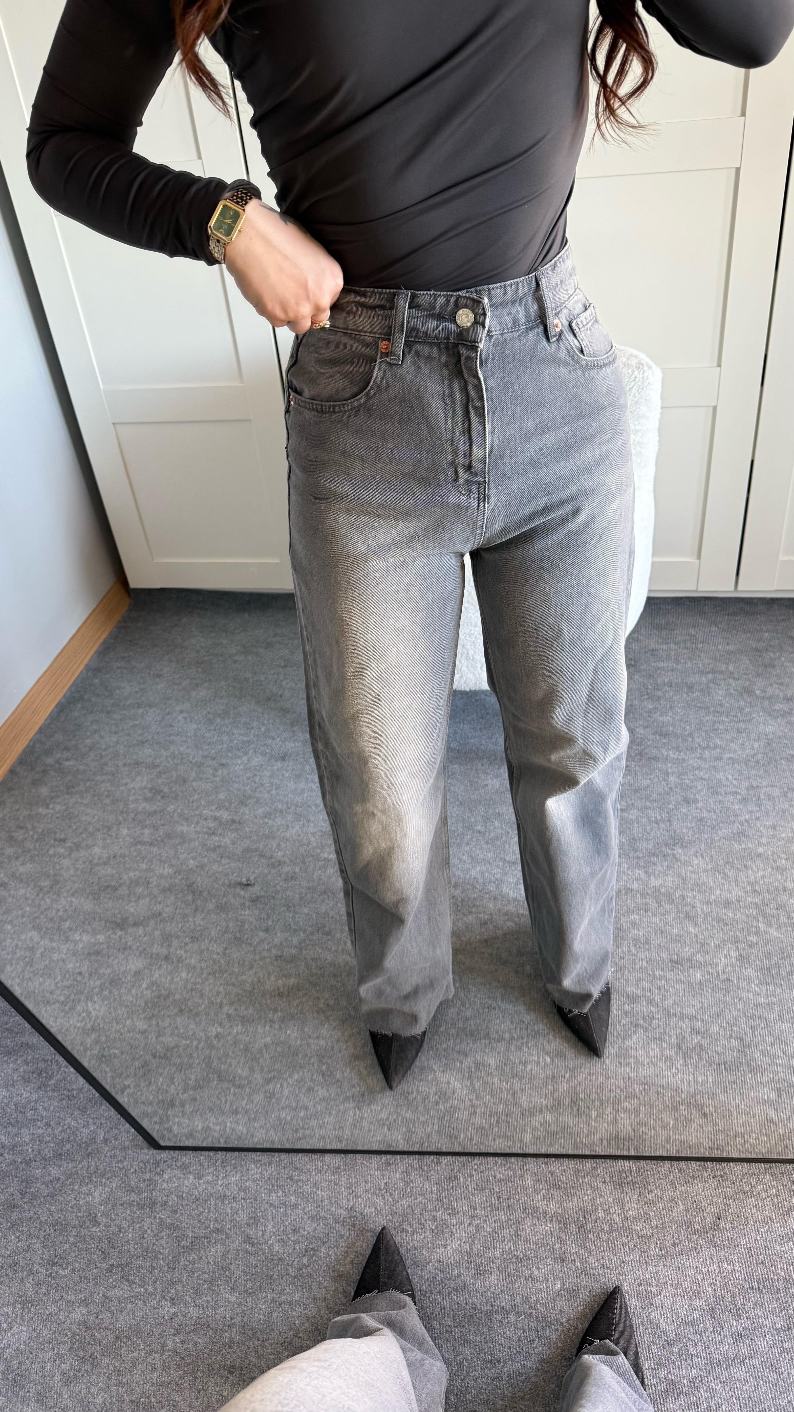 Zara Straigh Fit Jean Antrasit