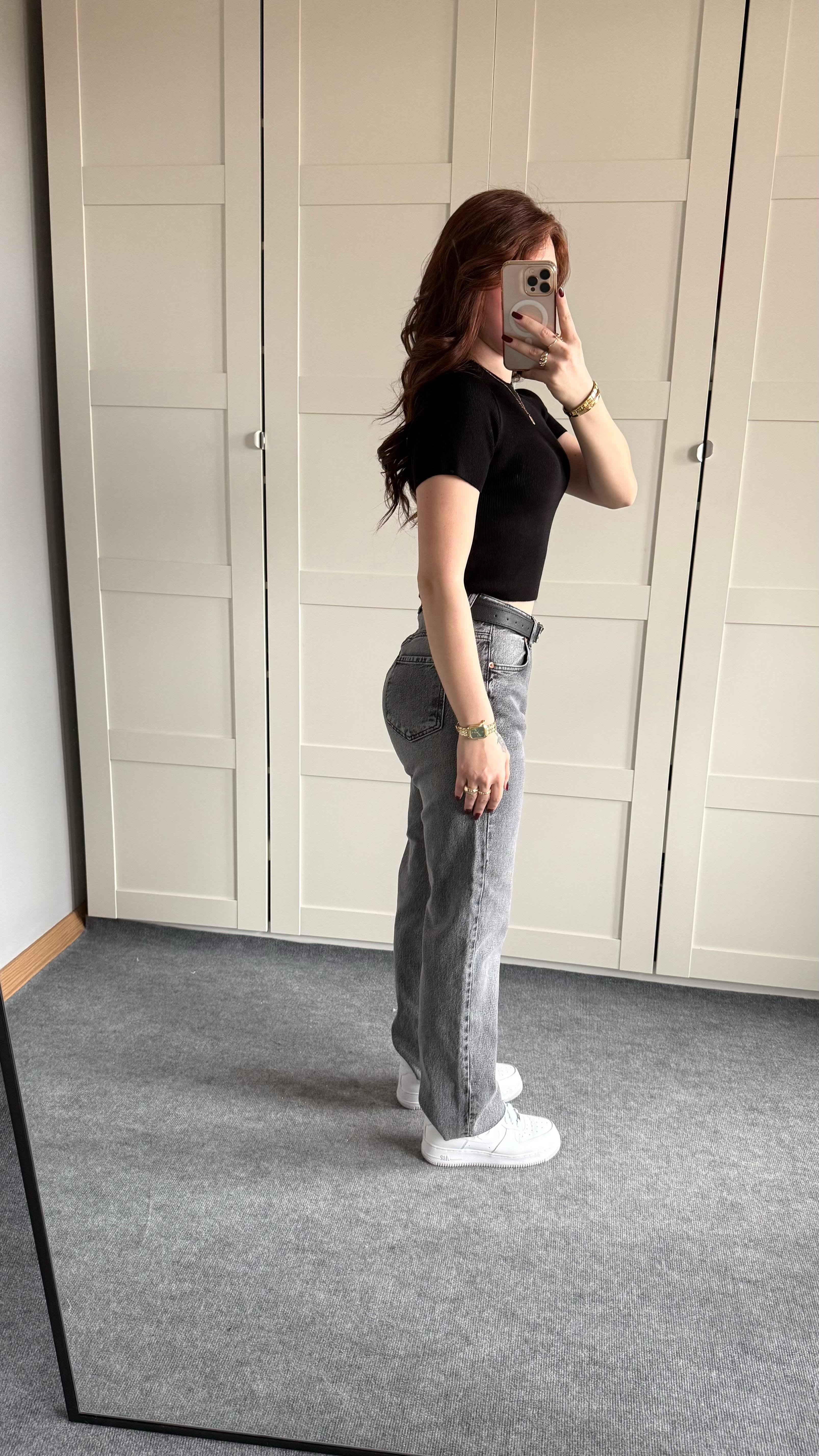 Zara Straight Fit Füme Taşlanmış Jean