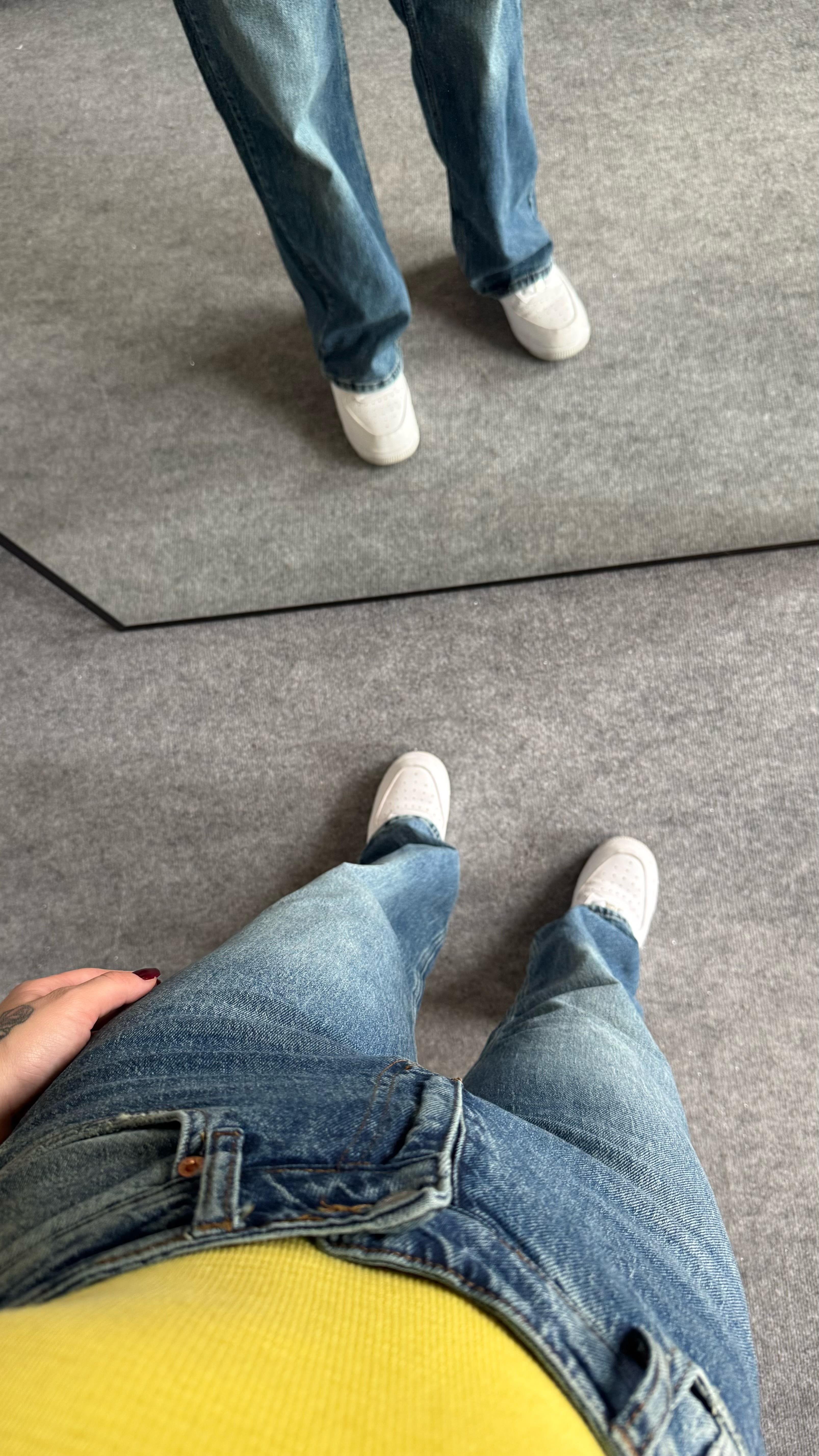 Zara Straight Fit Koyu Yeşil Taşlanmış Jean
