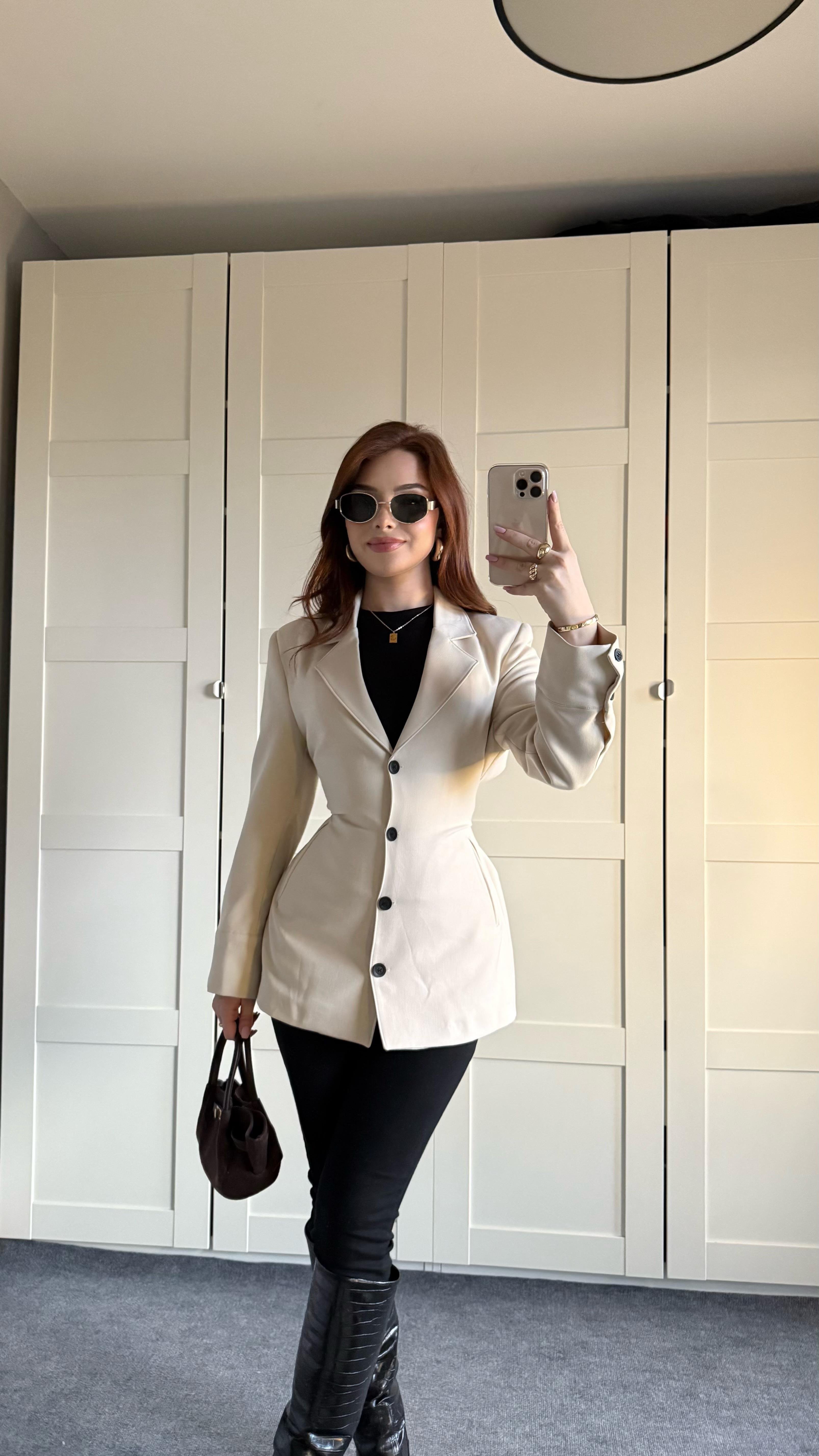 Zara Tasarım Blazer Ceket Bej