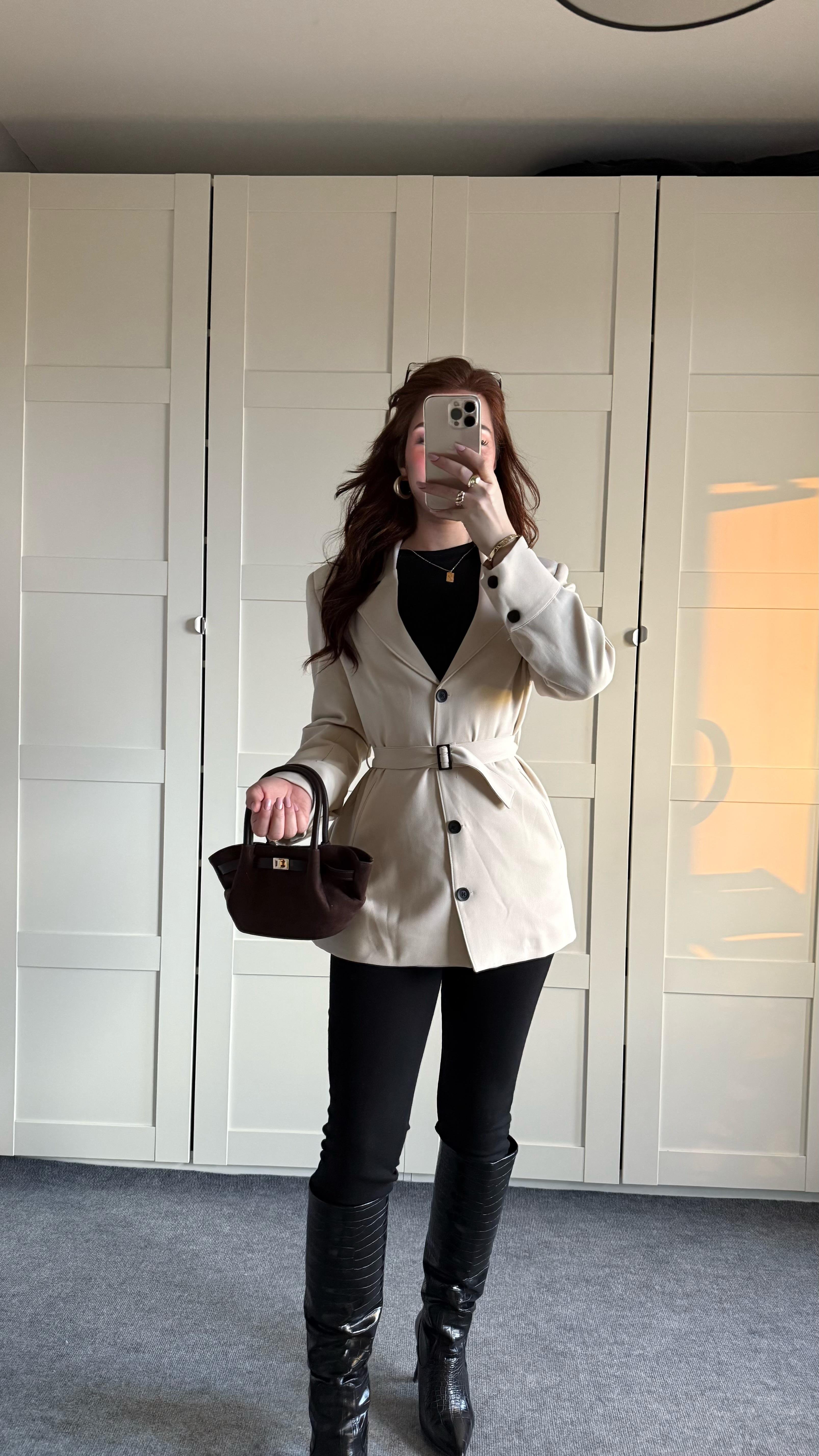 Zara Tasarım Blazer Ceket Bej