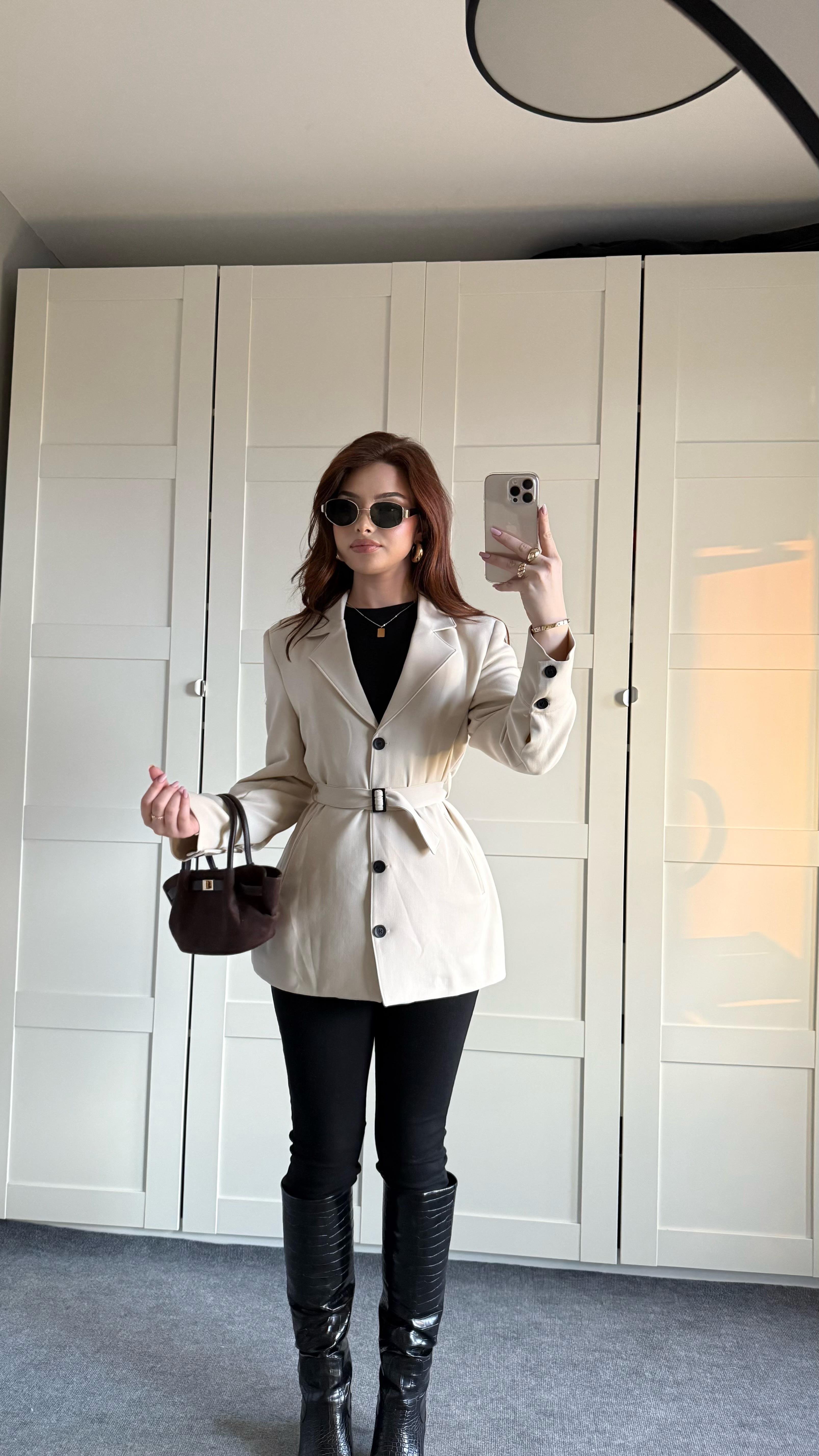 Zara Tasarım Blazer Ceket Bej