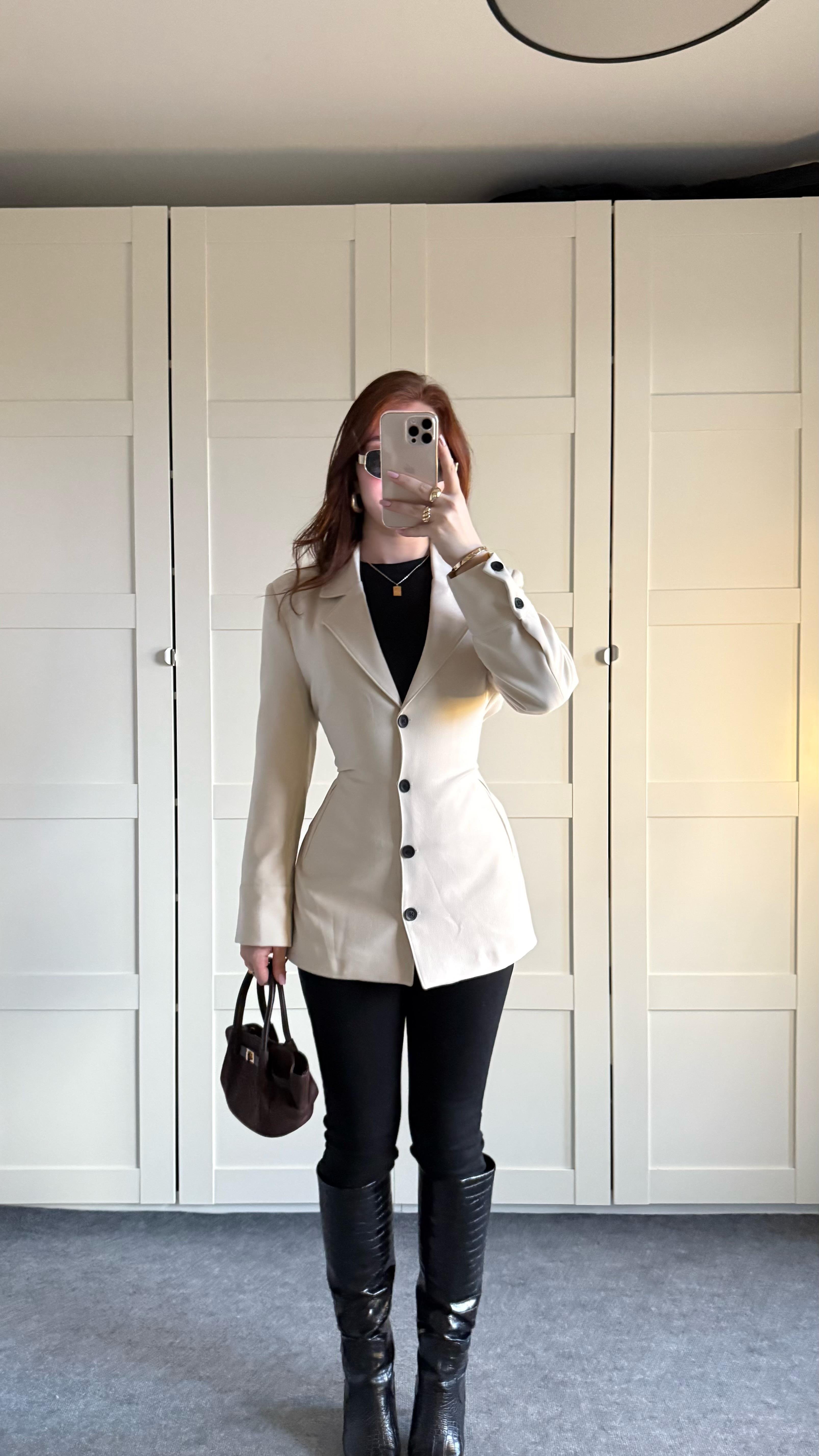 Zara Tasarım Blazer Ceket Bej