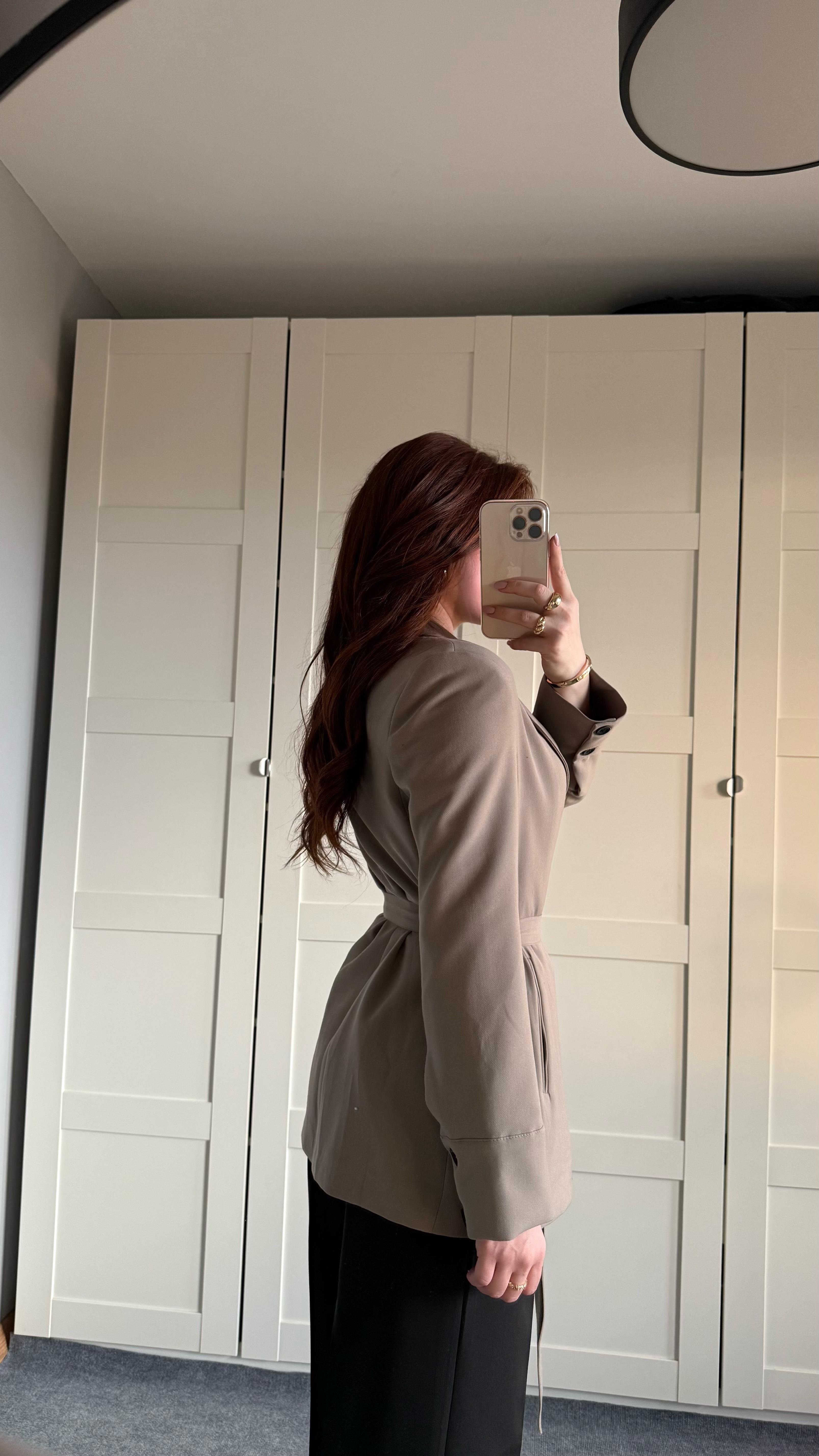 Zara Tasarım Blazer Ceket Vizon