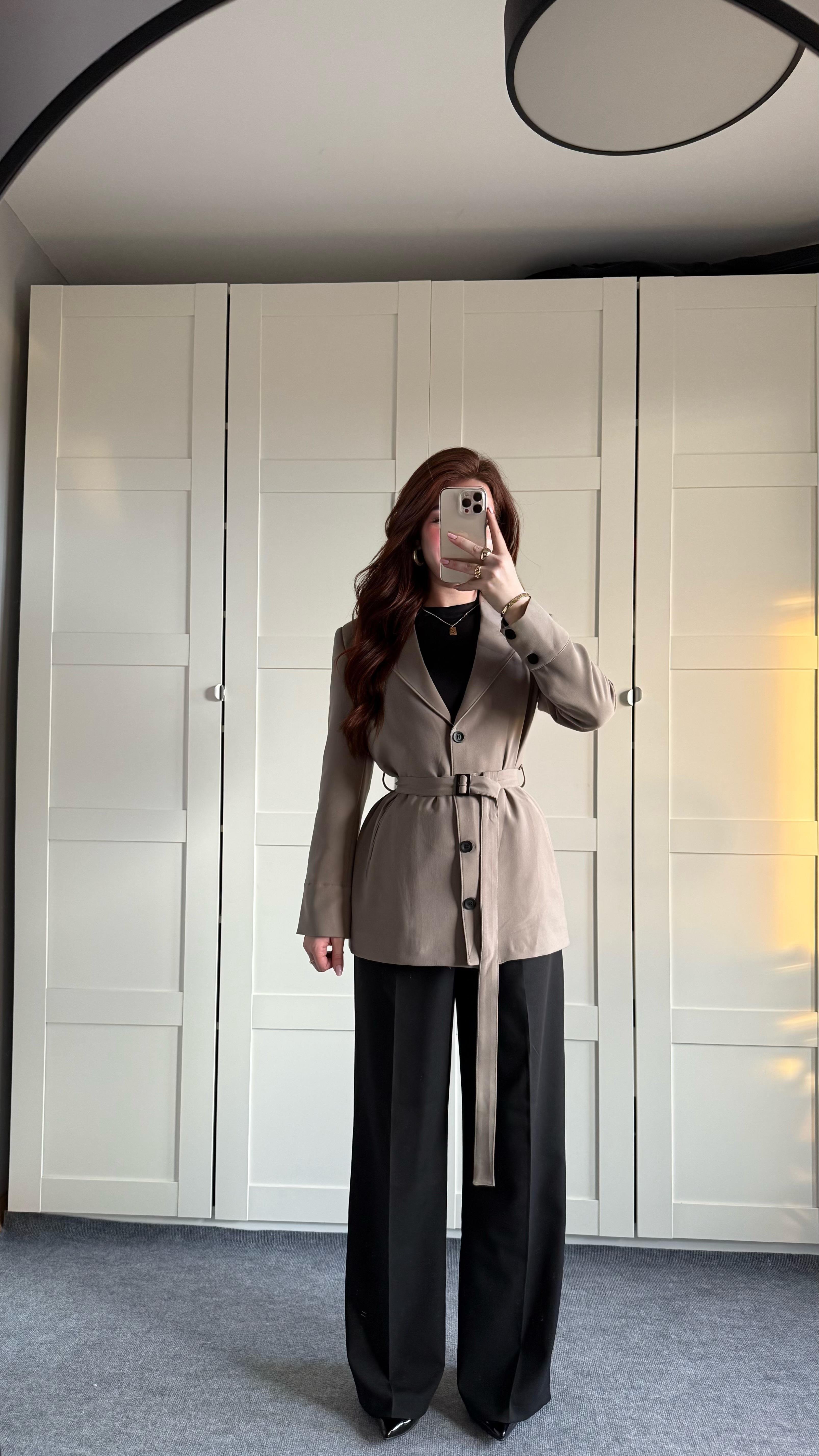 Zara Tasarım Blazer Ceket Vizon