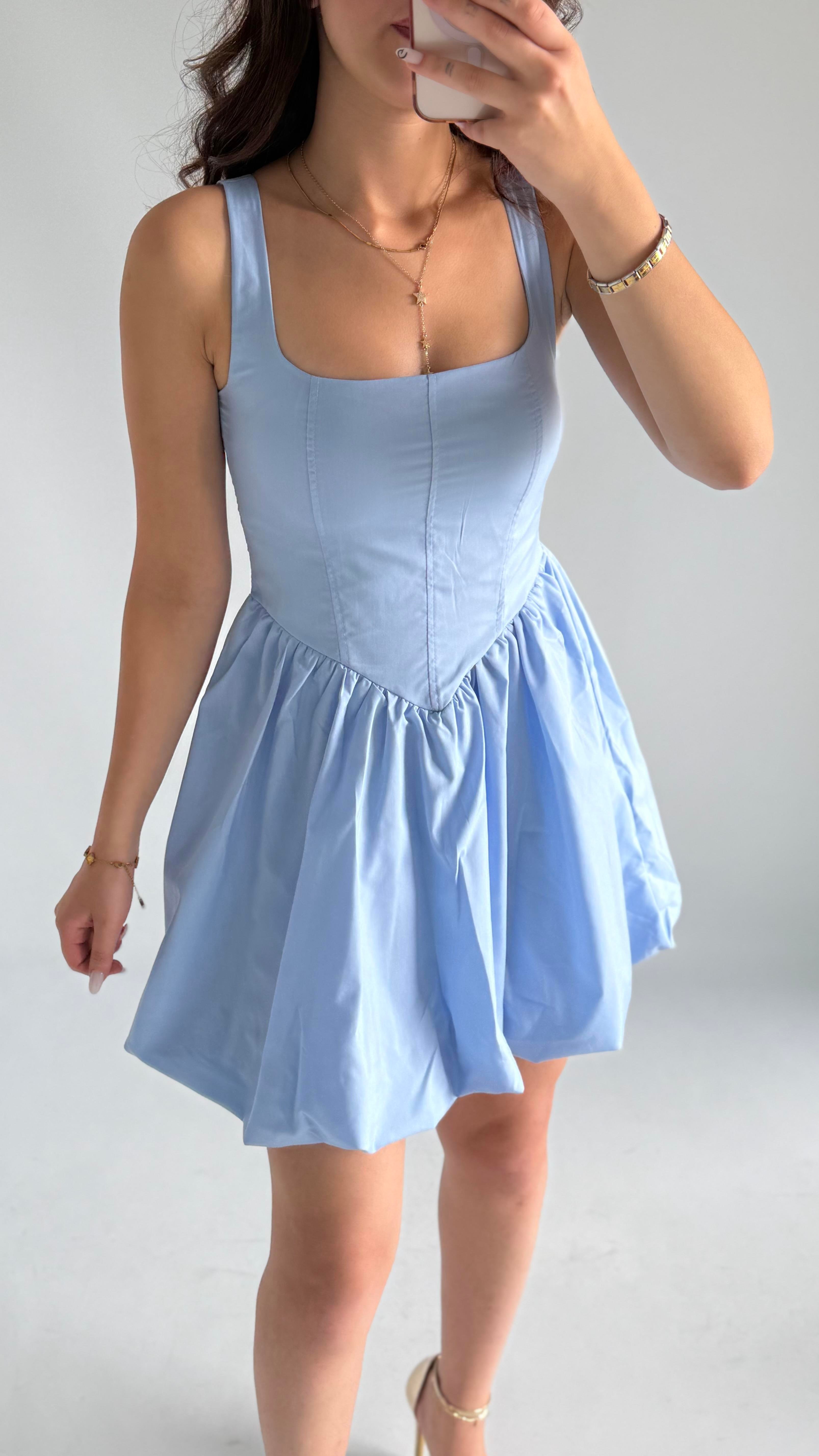 Zeri Balon Elbise Mavi