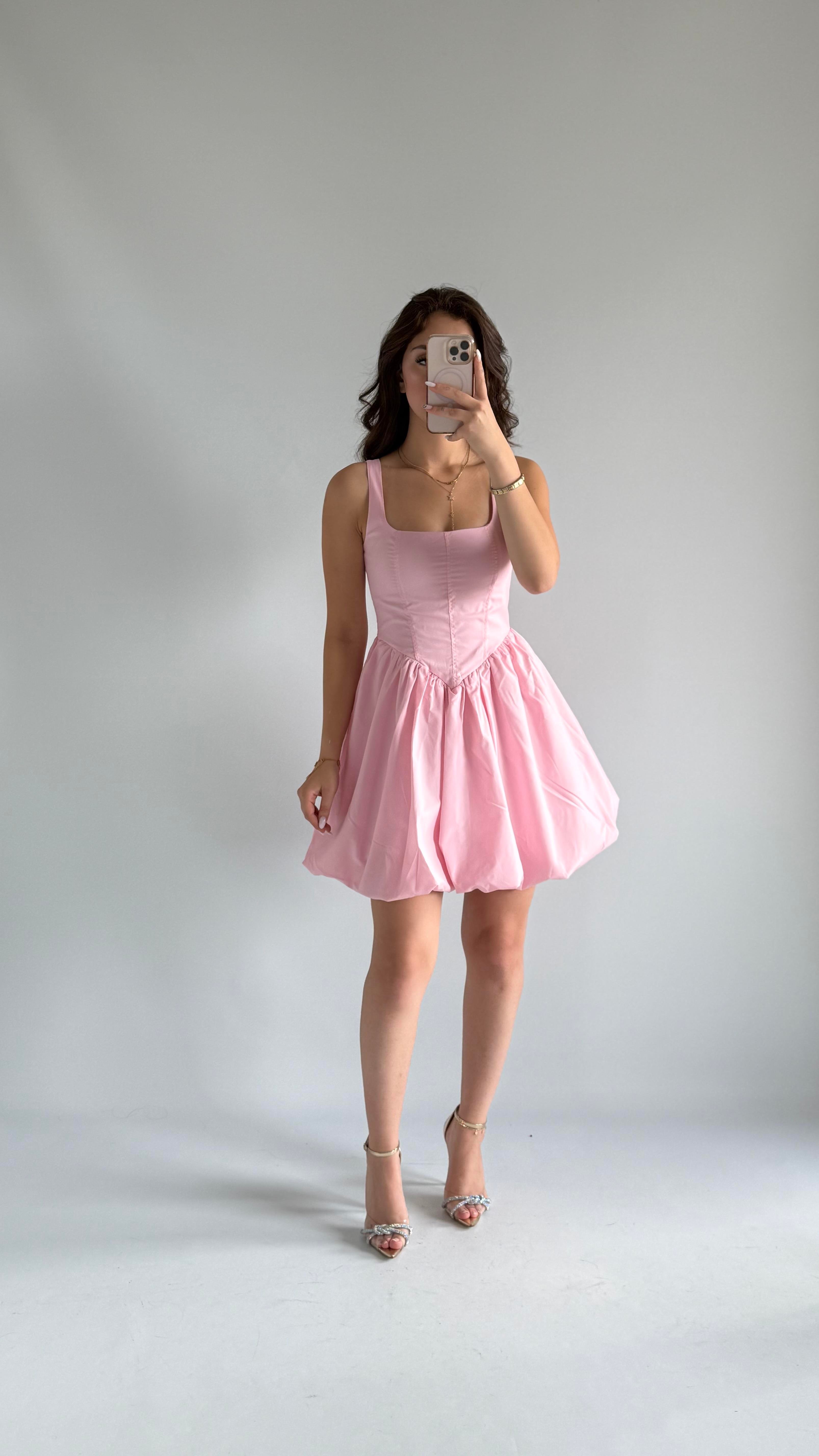 Zeri Balon Elbise Pembe